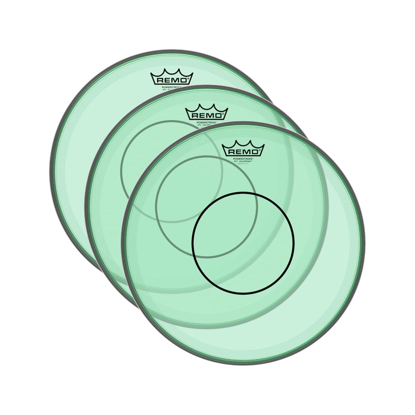 Remo 14" Powerstroke 77 Colortone Green Drumhead (3 Pack Bundle) Drums and Percussion / Parts and Accessories / Heads