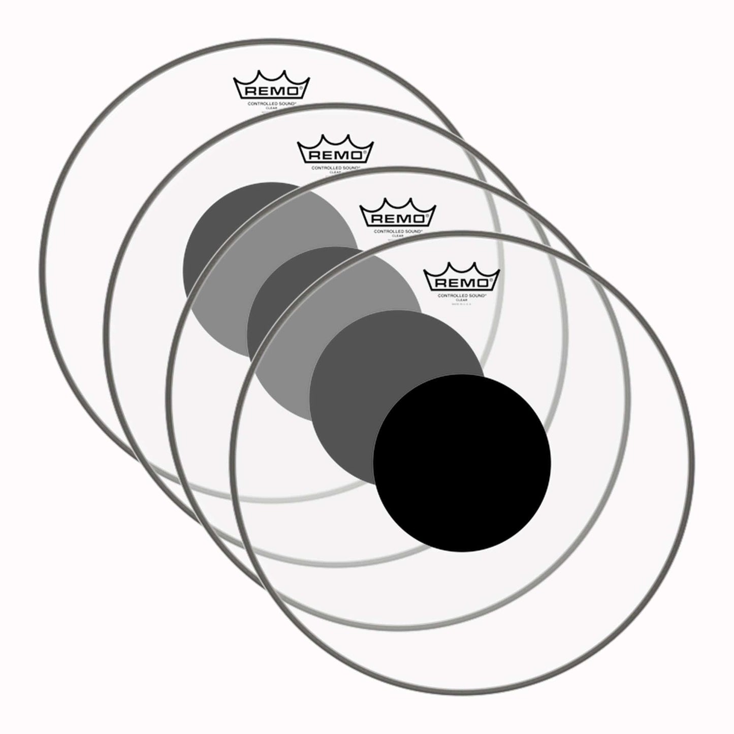 Remo 15" Controlled Sound Clear Black Dot Drumhead Top Black Dot (4 Pack Bundle) Drums and Percussion / Parts and Accessories / Heads