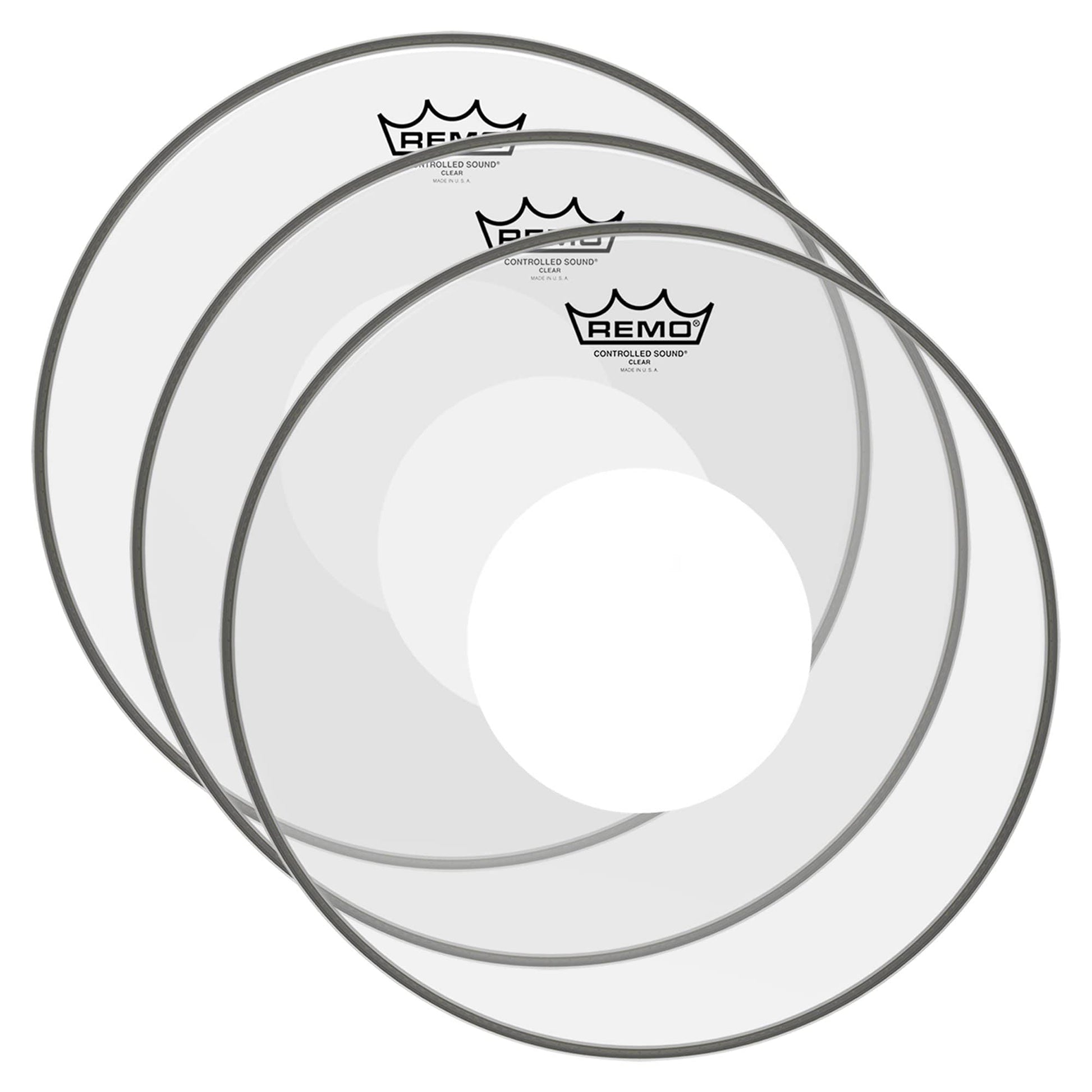 Remo 16" Controlled Sound Clear Drumhead w/Top White Dot (3 Pack Bundle) Drums and Percussion / Parts and Accessories / Heads
