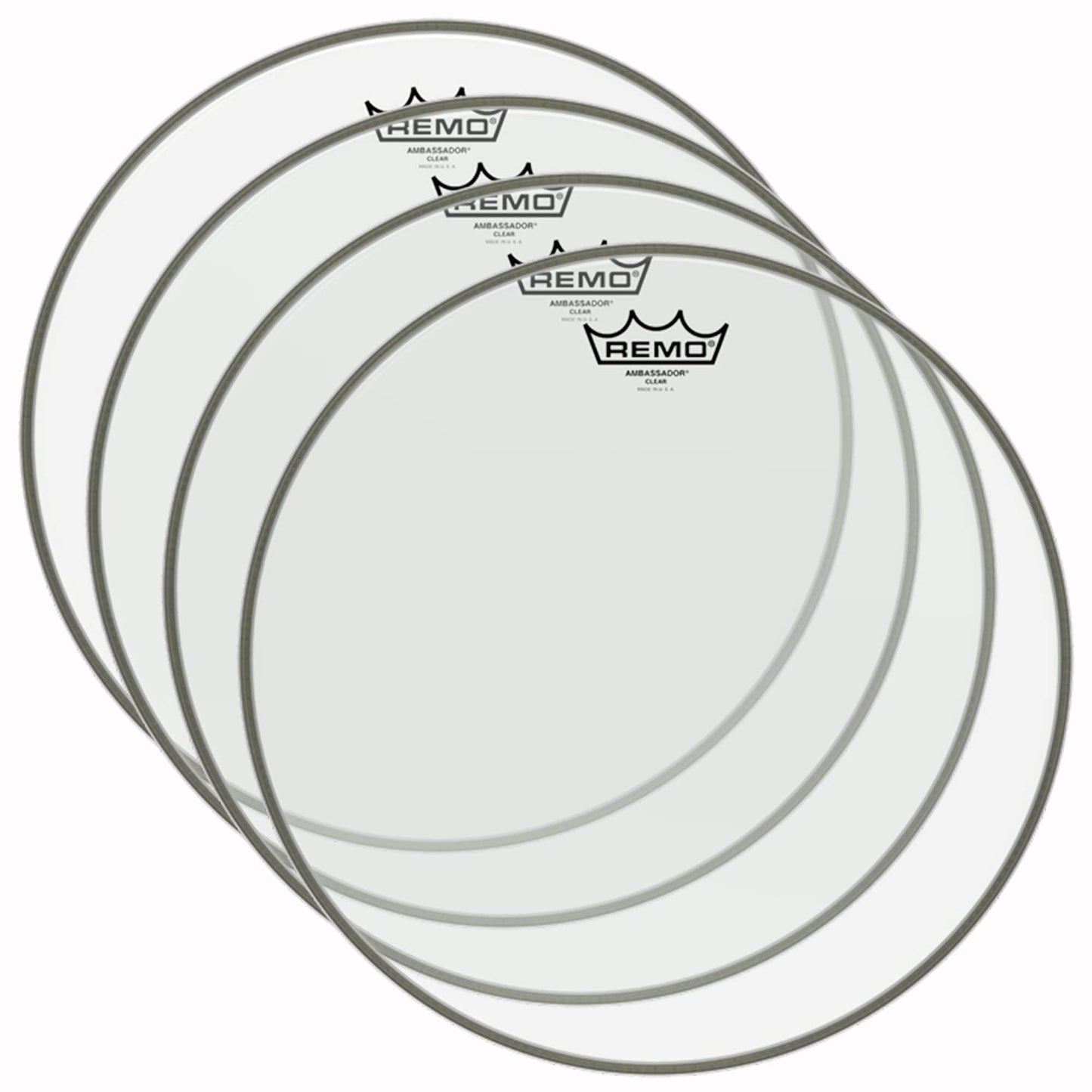 Remo 18" Ambassador Clear Drumhead (4 Pack Bundle) Drums and Percussion / Parts and Accessories / Heads