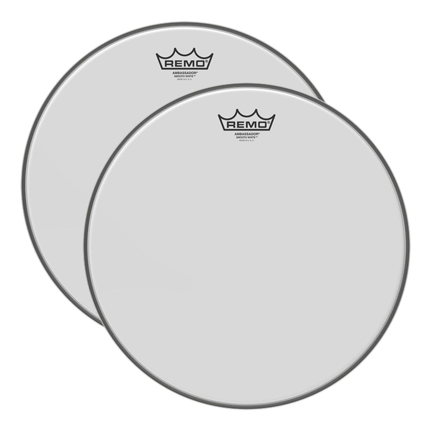 Remo 18" Ambassador Smooth White Bass Drumhead (2 Pack Bundle) Drums and Percussion / Parts and Accessories / Heads