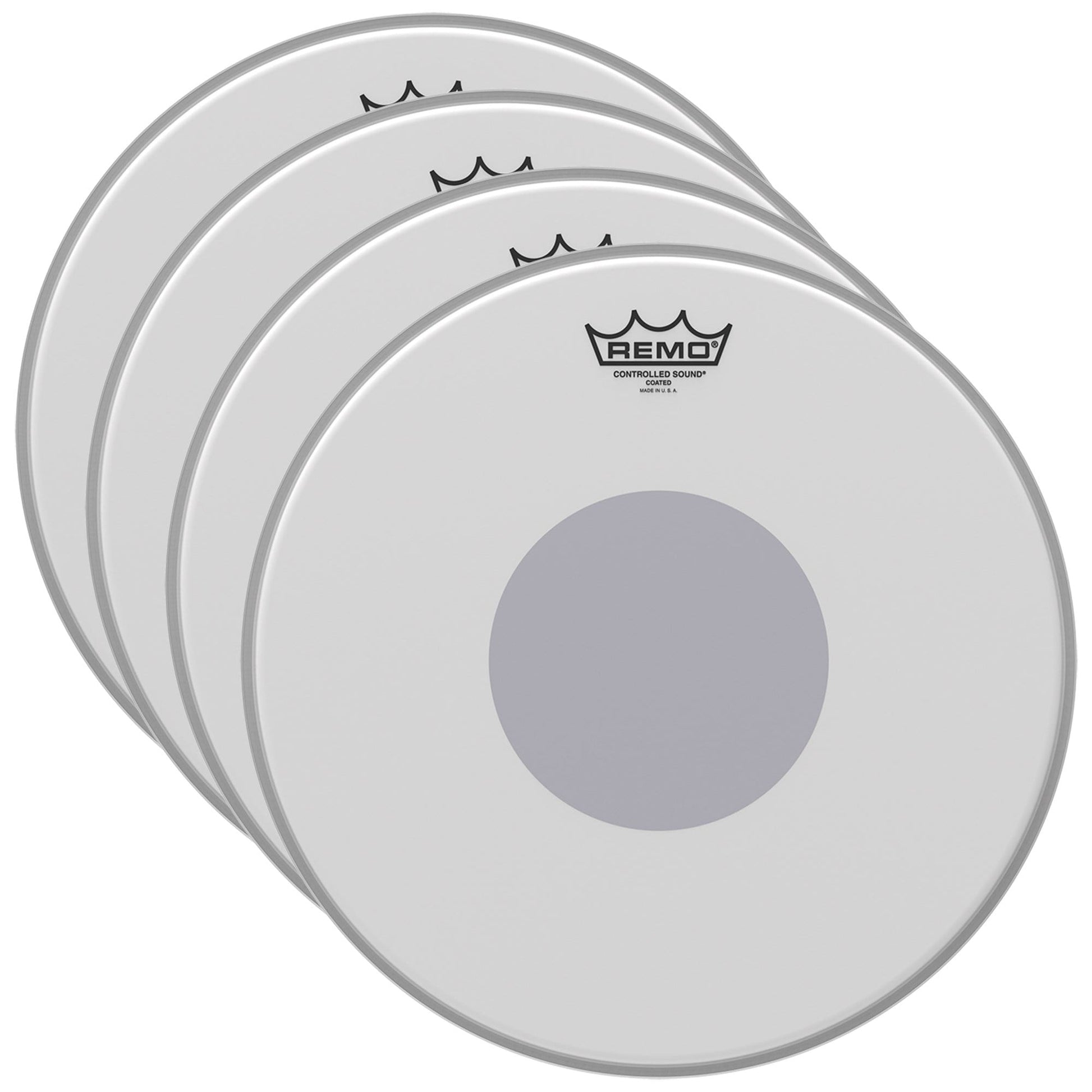 Remo 18" Controlled Sound Coated Black Dot Drumhead Bottom Black Dot (4 Pack Bundle) Drums and Percussion / Parts and Accessories / Heads