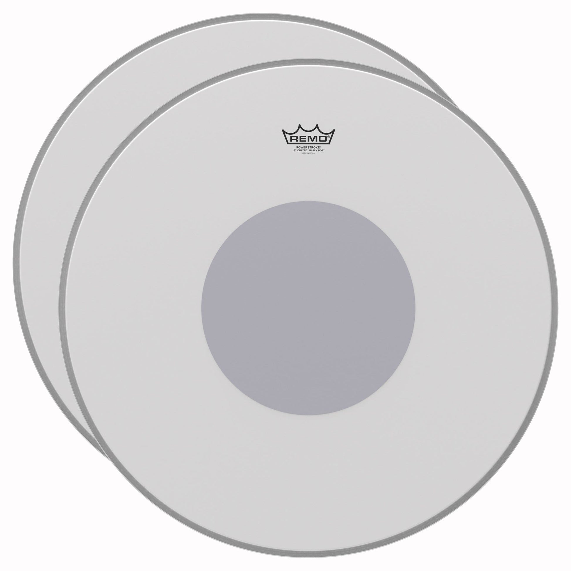 Remo 23" Powerstroke P3 Coated Black Dot Bass Drumhead Bottom Black Dot (2 Pack Bundle) Drums and Percussion / Parts and Accessories / Heads