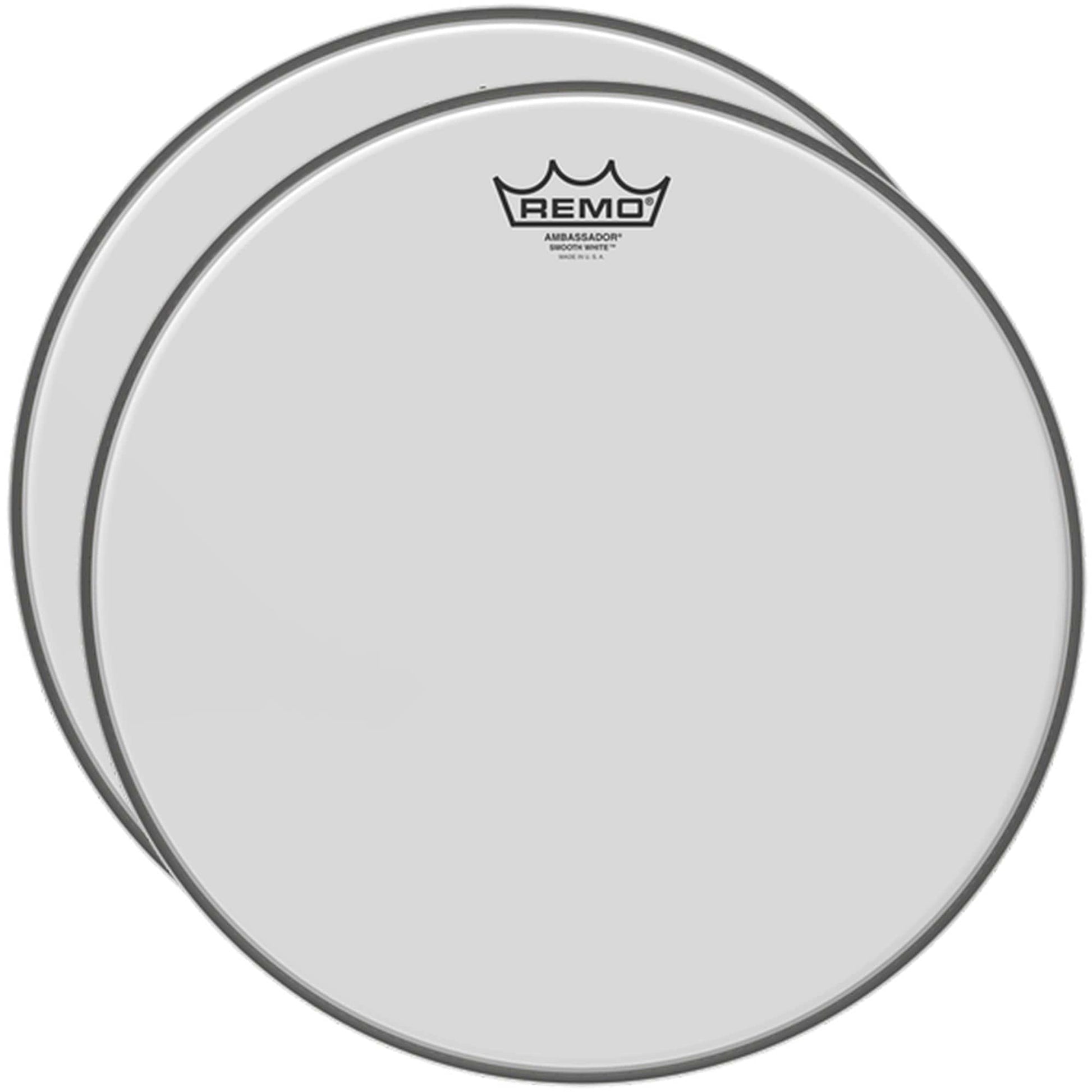 Remo 24" Ambassador Smooth White Bass Drumhead (2 Pack Bundle) Drums and Percussion / Parts and Accessories / Heads