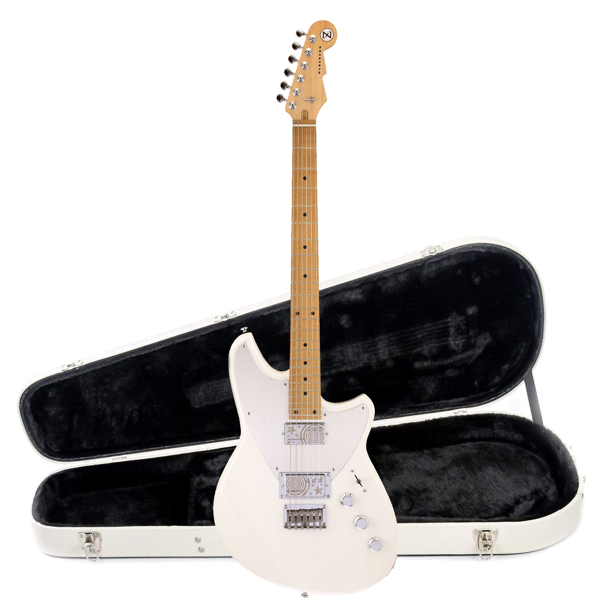 Reverend Billy Corgan Drop Z Gloss Pearl White Hardshell Case Bundle Electric Guitars / Solid Body
