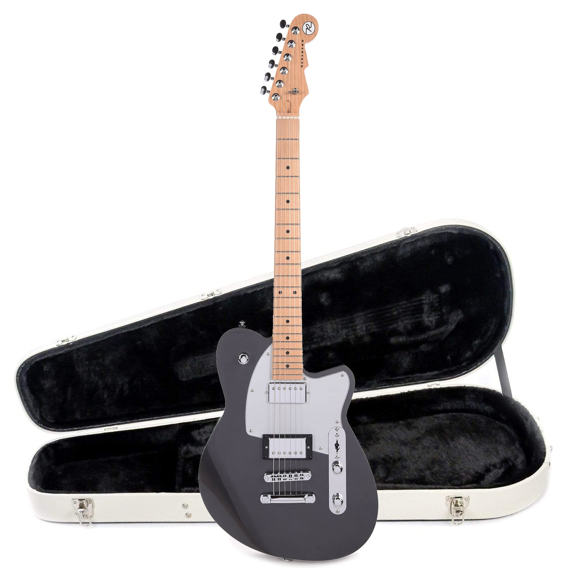 Reverend Charger HB Gunmetal Hardshell Case Bundle Electric Guitars / Solid Body