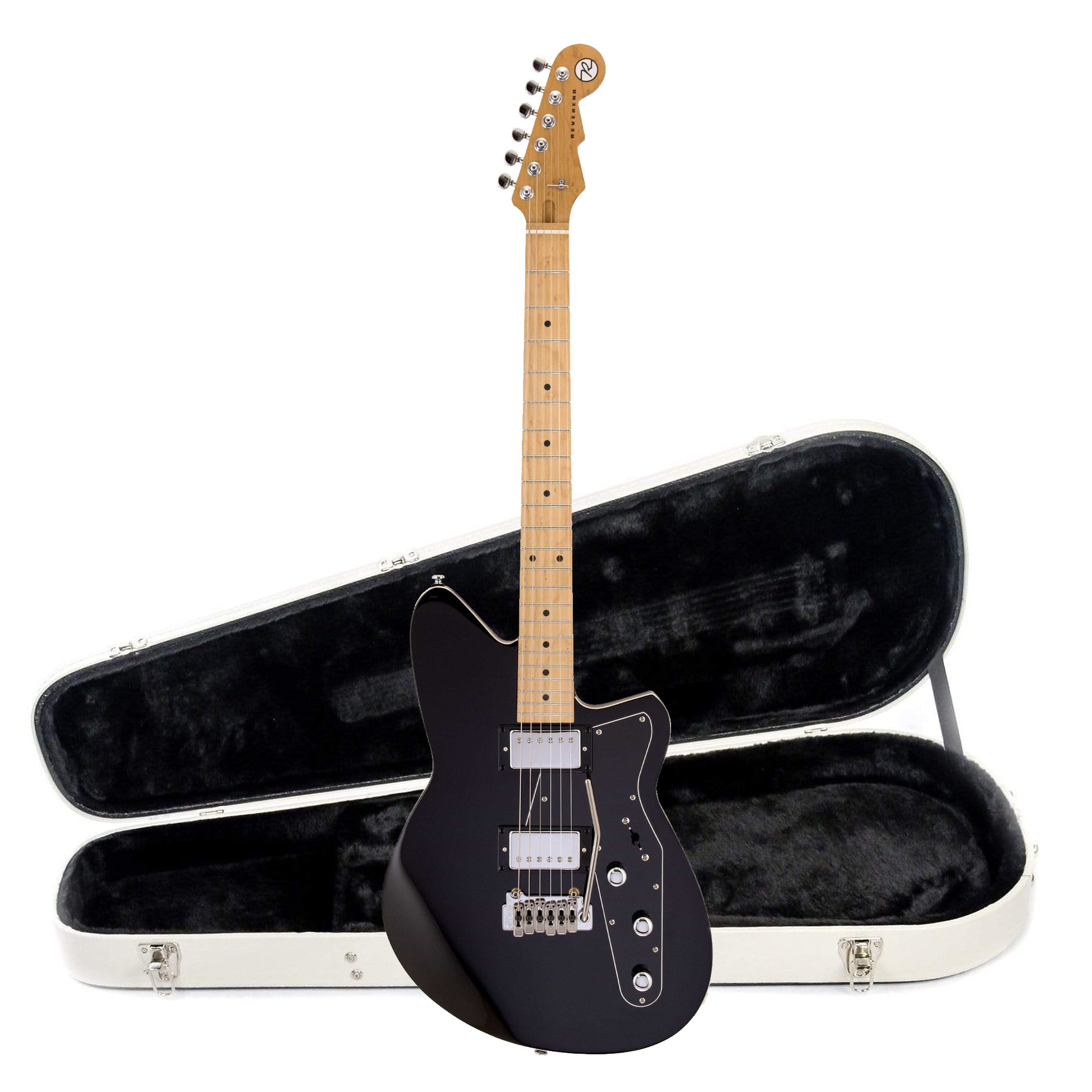 Reverend Jetstream HB Midnight Black Hardshell Case Bundle Electric Guitars / Solid Body