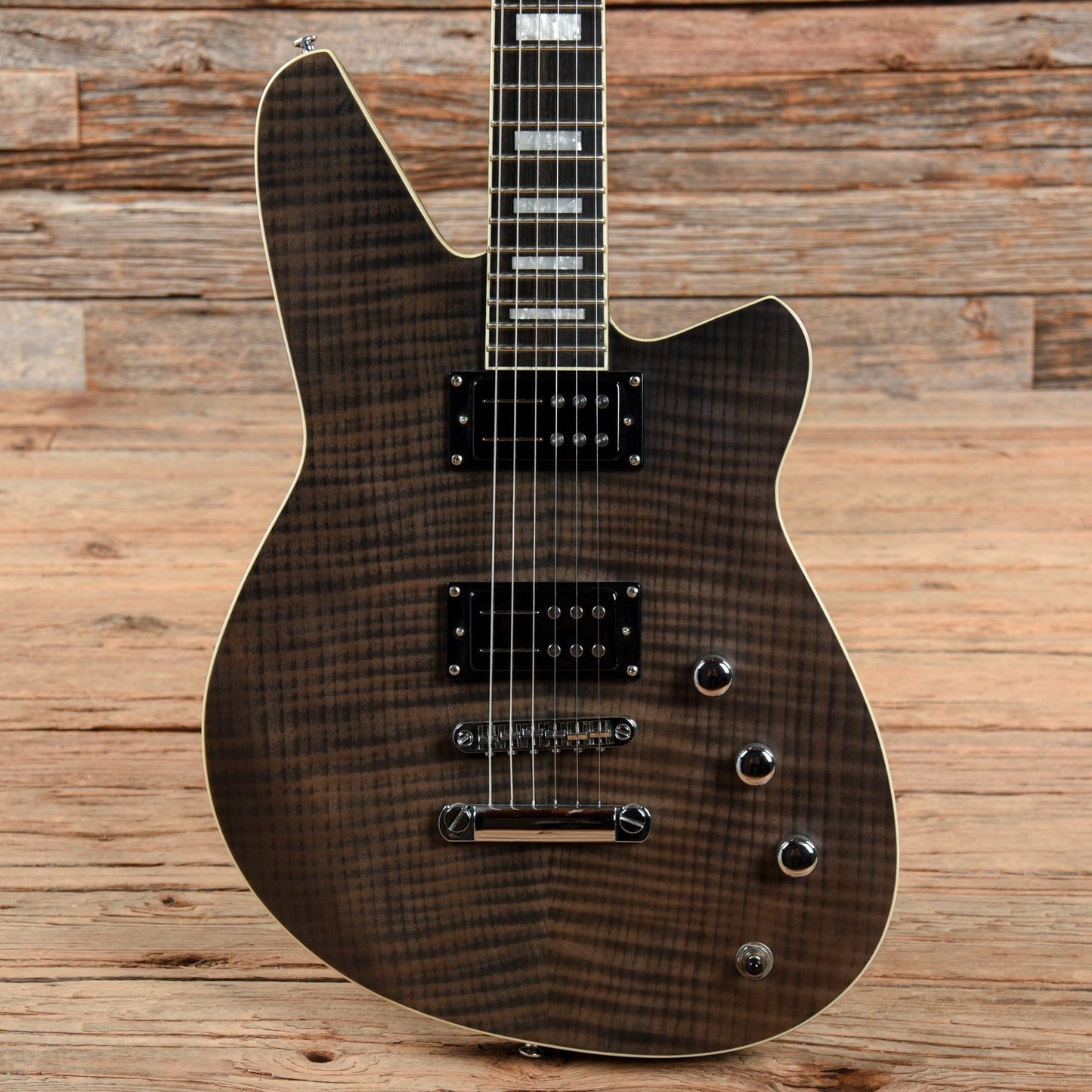 Reverend Kingbolt RA FM Trans Black Electric Guitars / Solid Body