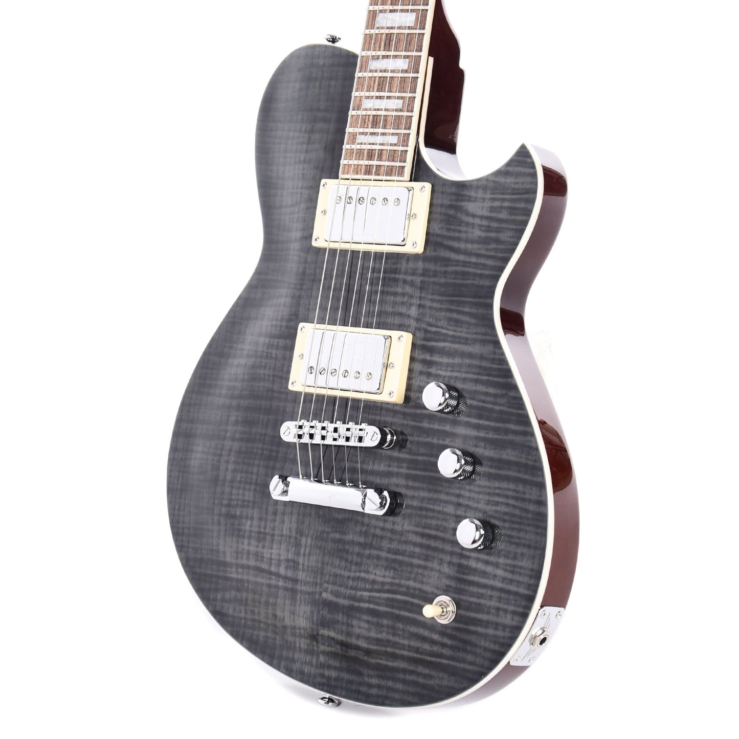 Reverend Roundhouse Trans Black Flame Maple Electric Guitars / Solid Body