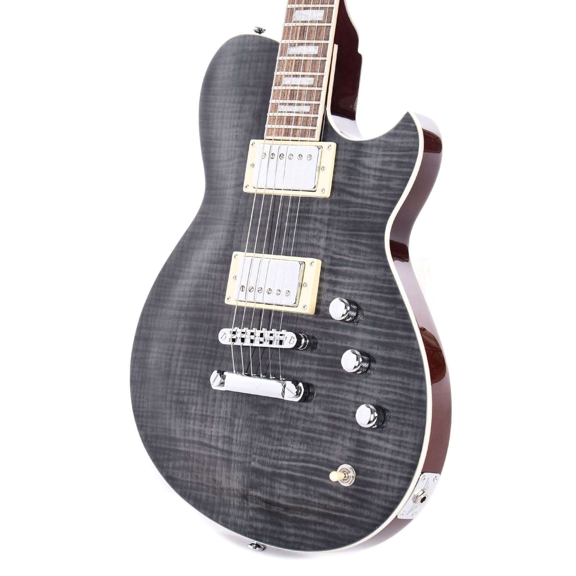 Reverend Roundhouse Trans Black Flame Maple Electric Guitars / Solid Body