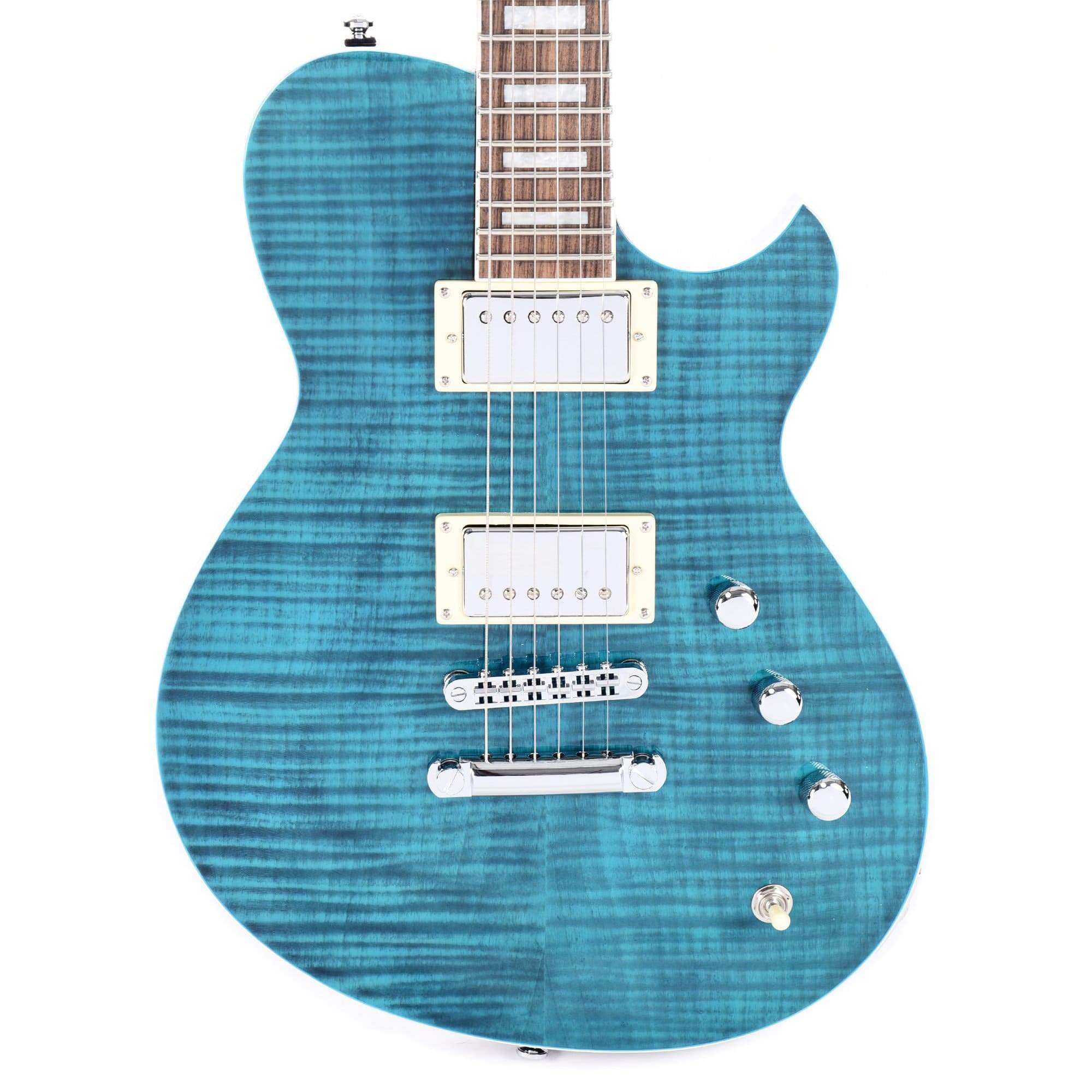 Reverend Roundhouse Turquoise Flame Maple Electric Guitars / Solid Body