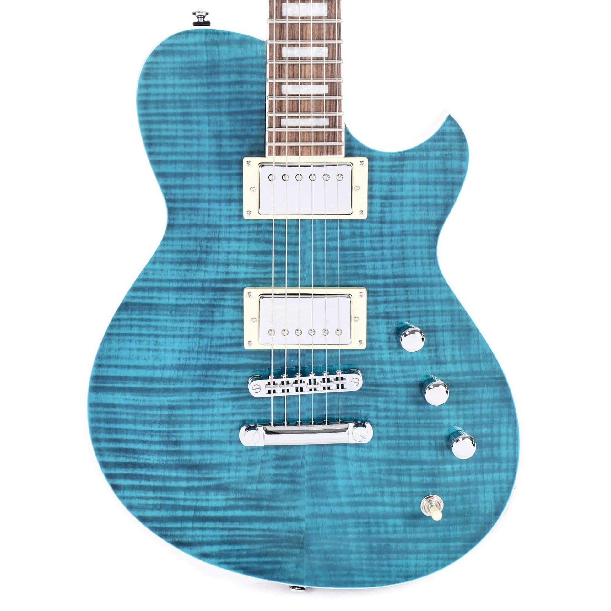 Reverend Roundhouse Turquoise Flame Maple Electric Guitars / Solid Body