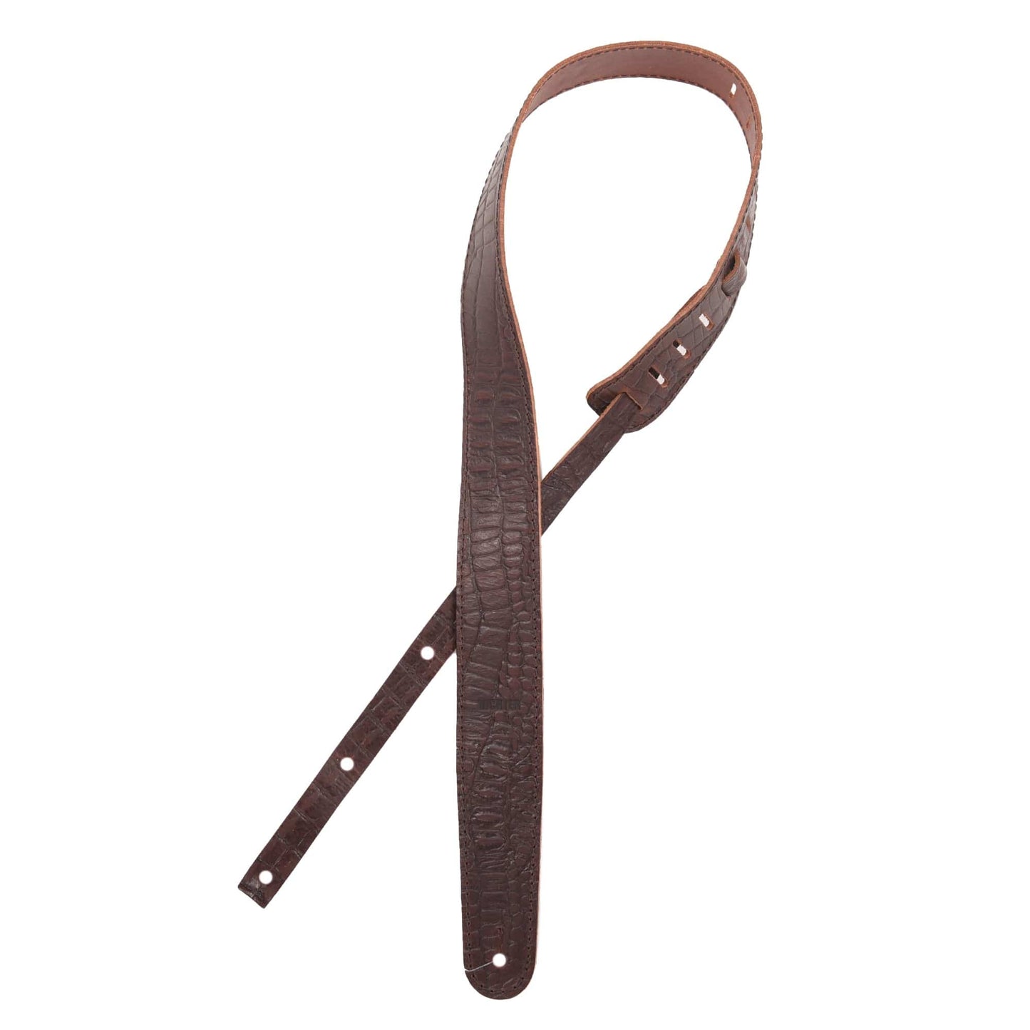 Richter Raw II Contour Guitar Strap Genuine Leather Crocodile Brown Accessories / Straps
