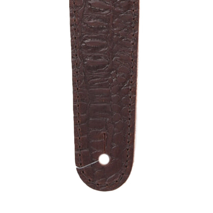 Richter Raw II Contour Guitar Strap Genuine Leather Crocodile Brown Accessories / Straps