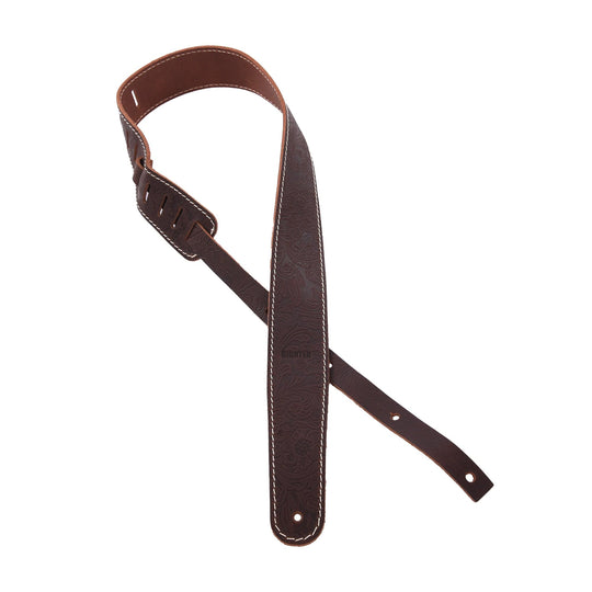 Richter Raw II Contour Guitar Strap Genuine Leather Western Rose Brown Accessories / Straps
