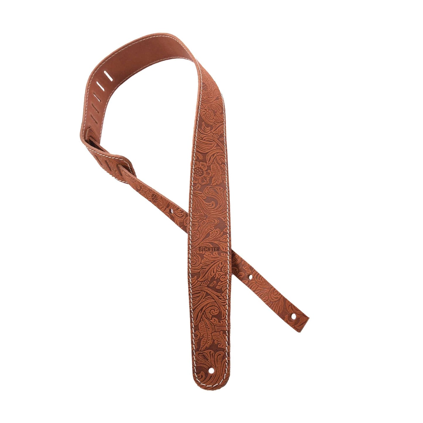 Richter Raw II Contour Guitar Strap Genuine Leather Western Rose Tan Accessories / Straps