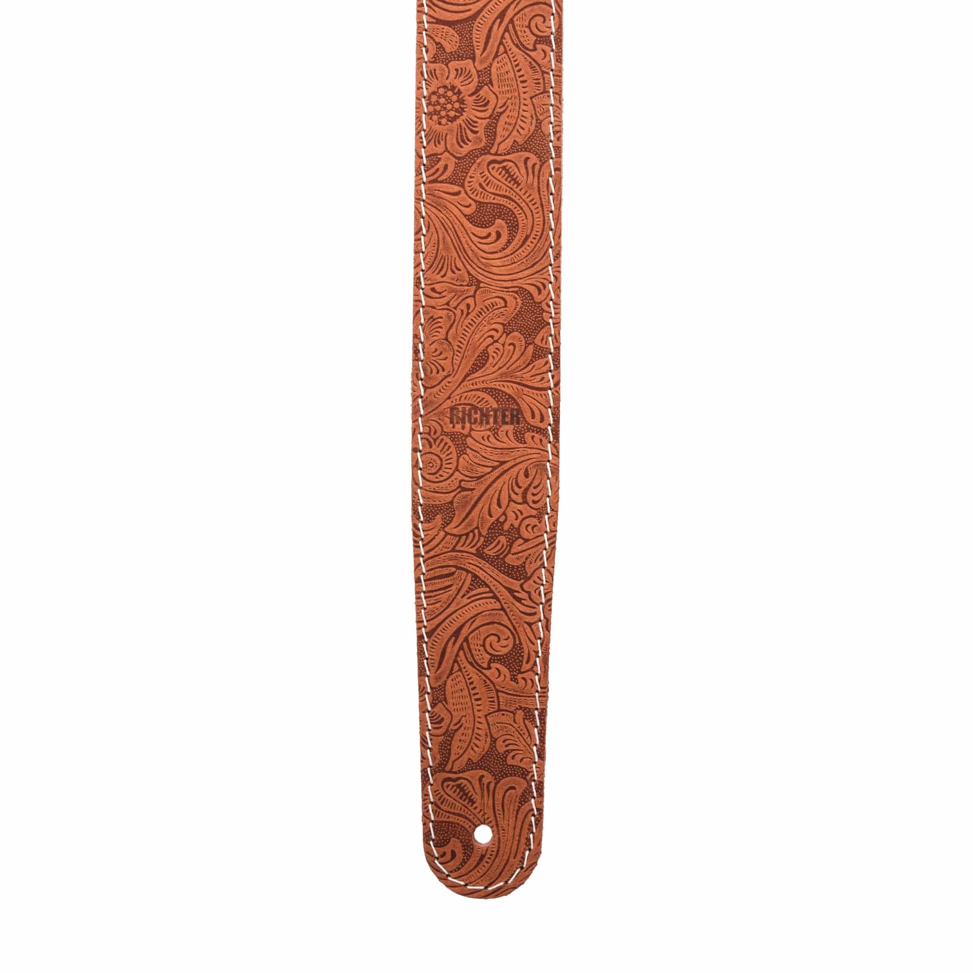 Richter Raw II Contour Guitar Strap Genuine Leather Western Rose Tan Accessories / Straps