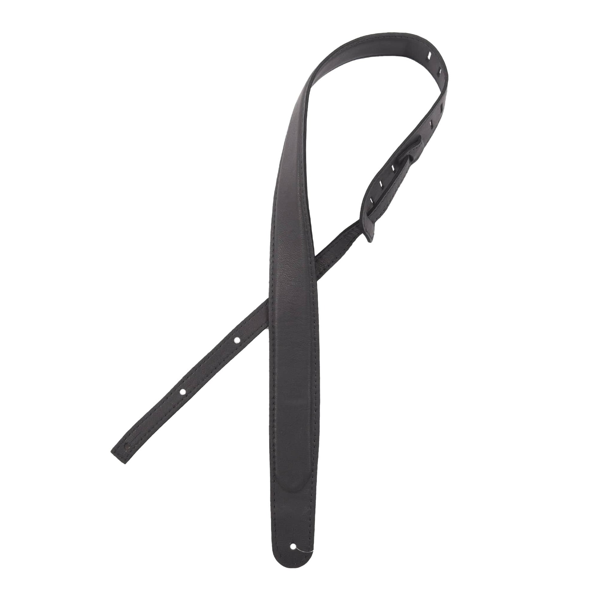 Richter Raw II Pad Nappa Guitar Strap Genuine Leather Padded Black Accessories / Straps
