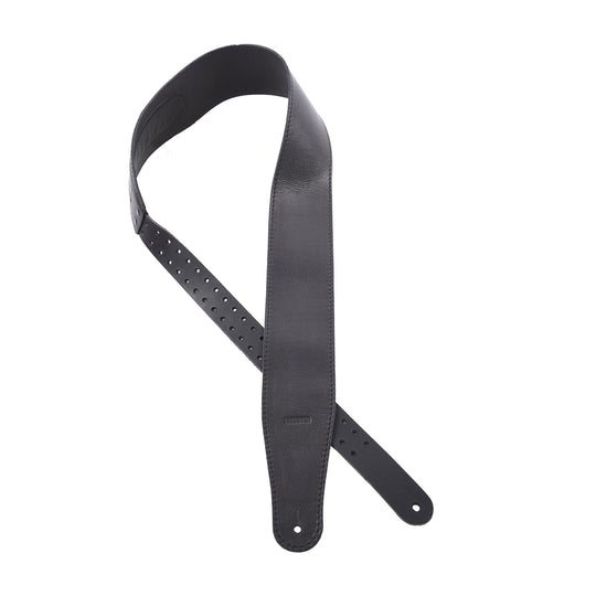 Richter Raw V Nappa Guitar Strap Genuine Leather Black Accessories / Straps