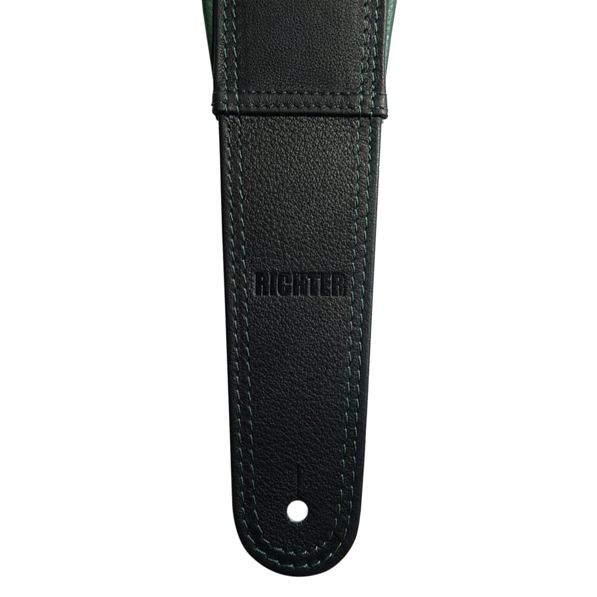 Richter Springbreak I Nappa Guitar Strap Genuine Leather Padded Black / Olive Accessories / Straps