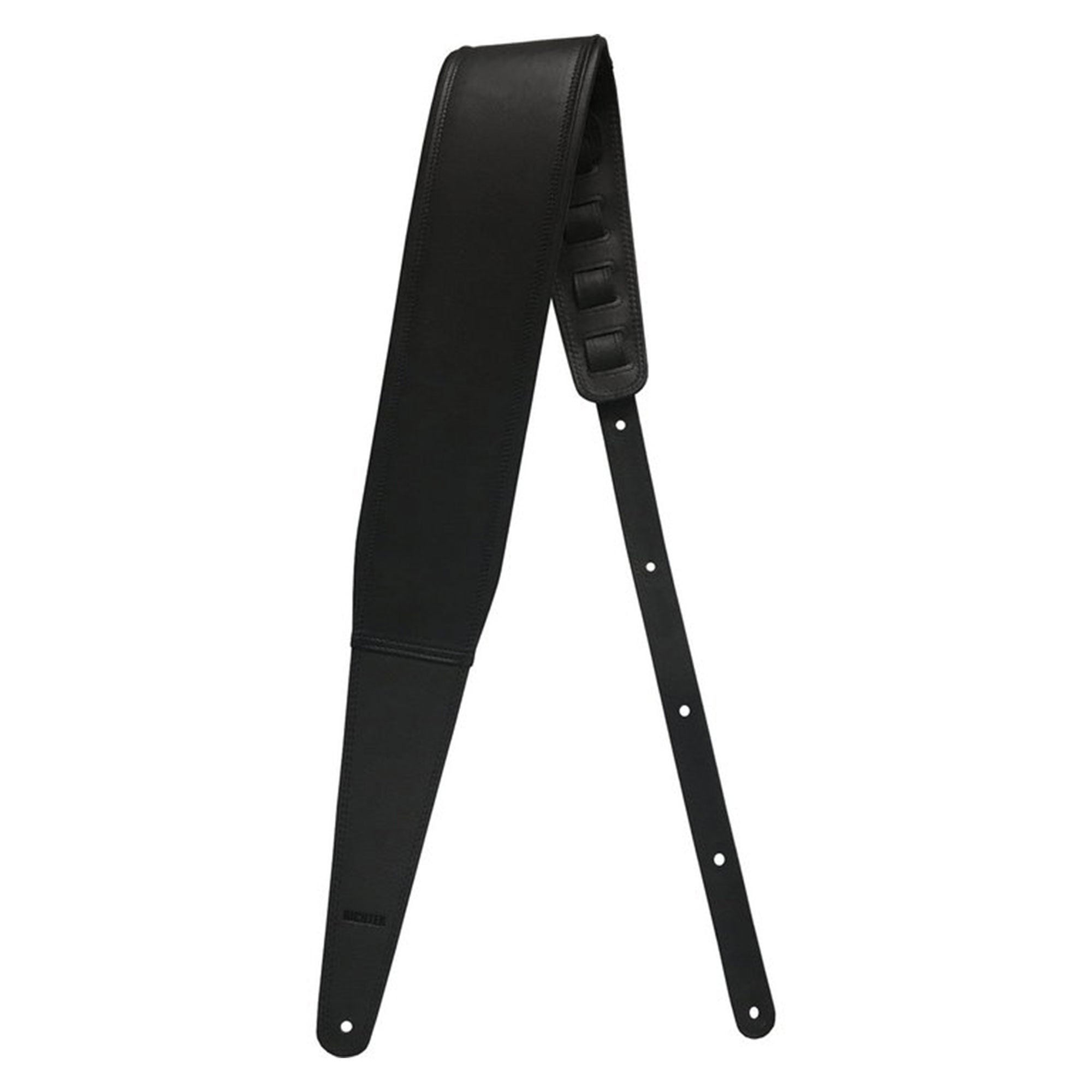 Richter Springbreak III Nappa Guitar Strap Genuine Leather Padded Black Accessories / Straps