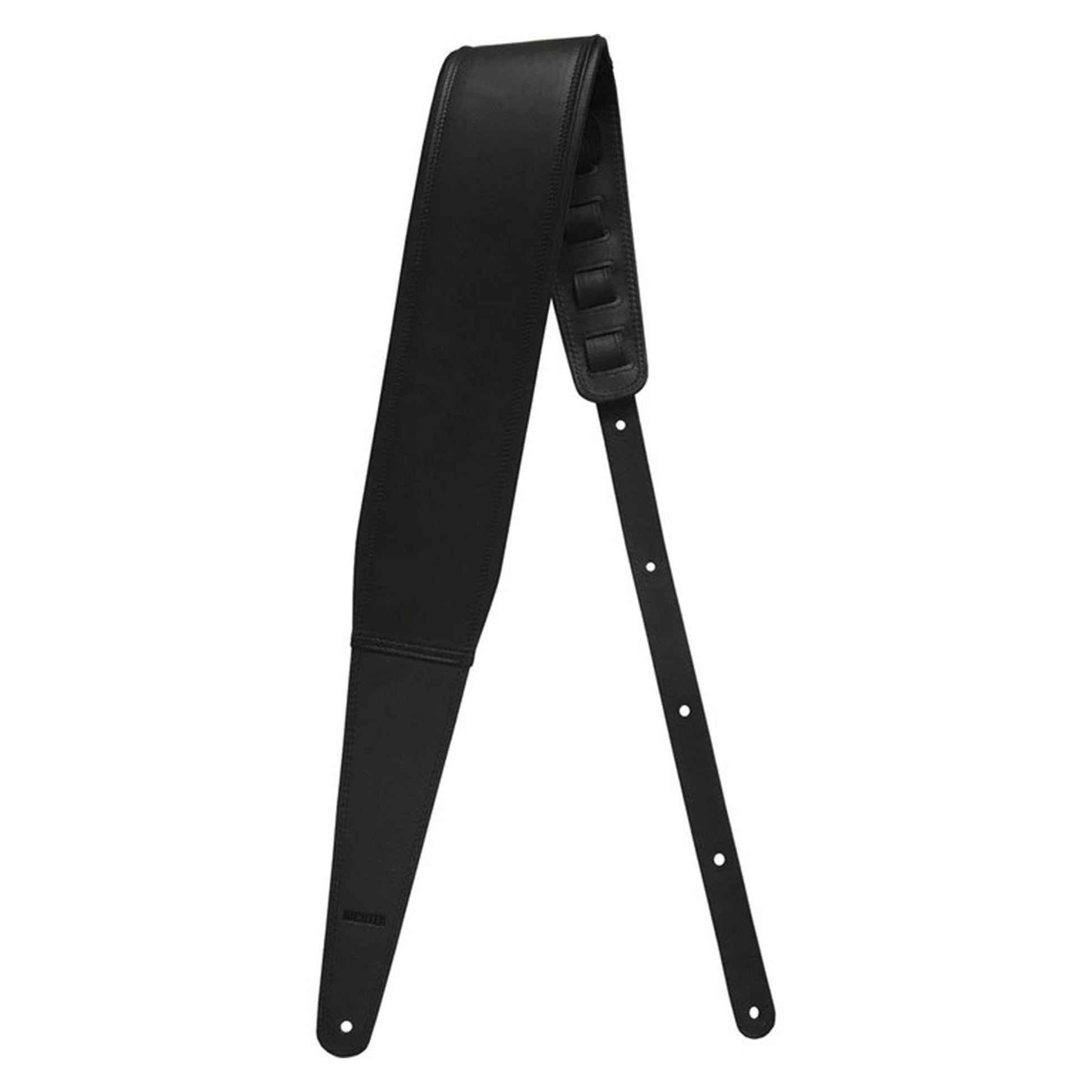 Richter Springbreak III Nappa Guitar Strap Genuine Leather Padded Black Accessories / Straps