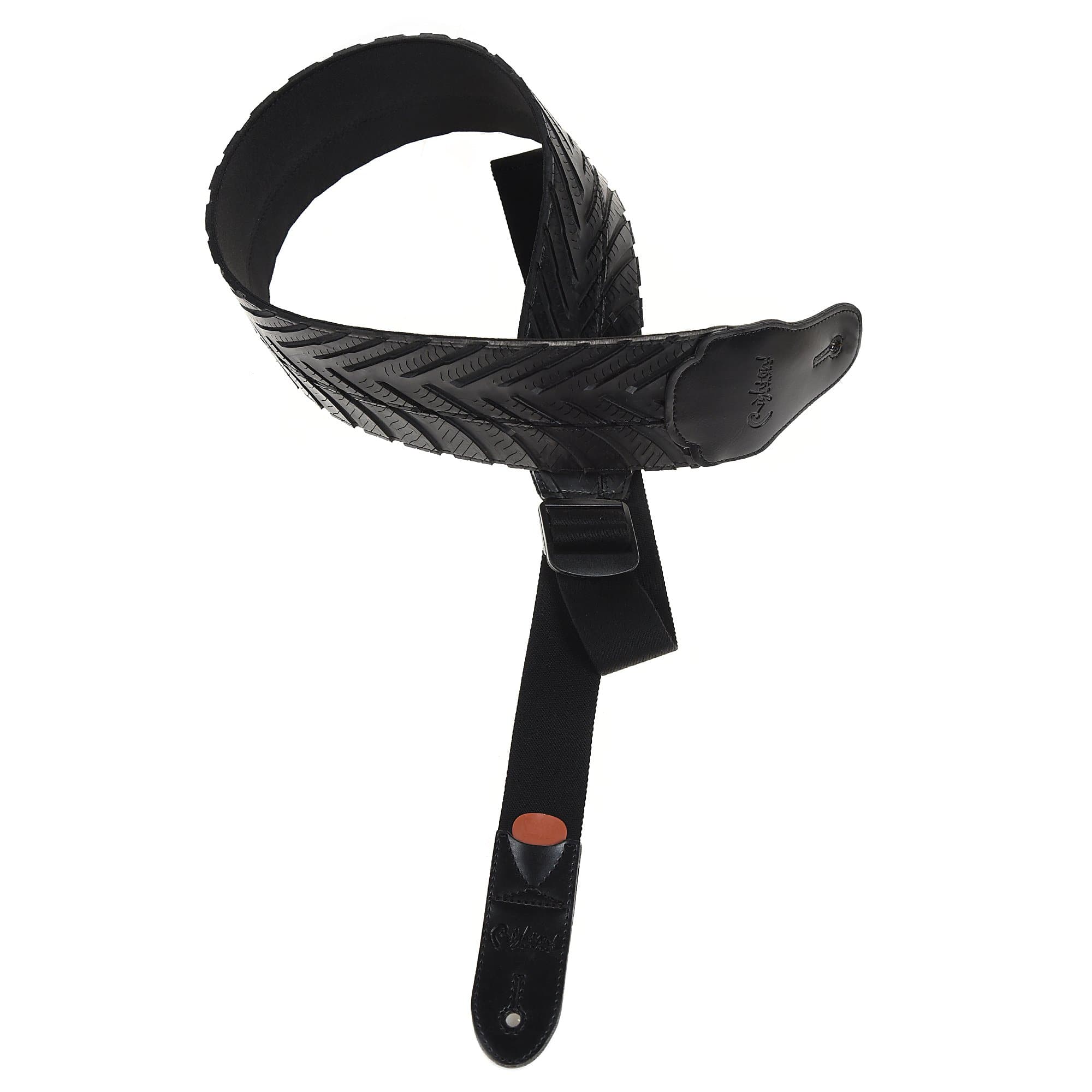 RightOn! Bassman Series Hot Wheels Black Vegan Bass Guitar Strap Accessories / Straps