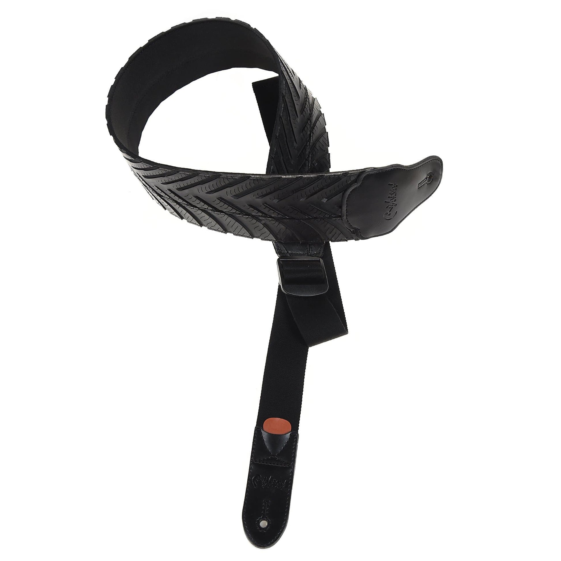 RightOn! Bassman Series Hot Wheels Black Vegan Bass Guitar Strap Accessories / Straps
