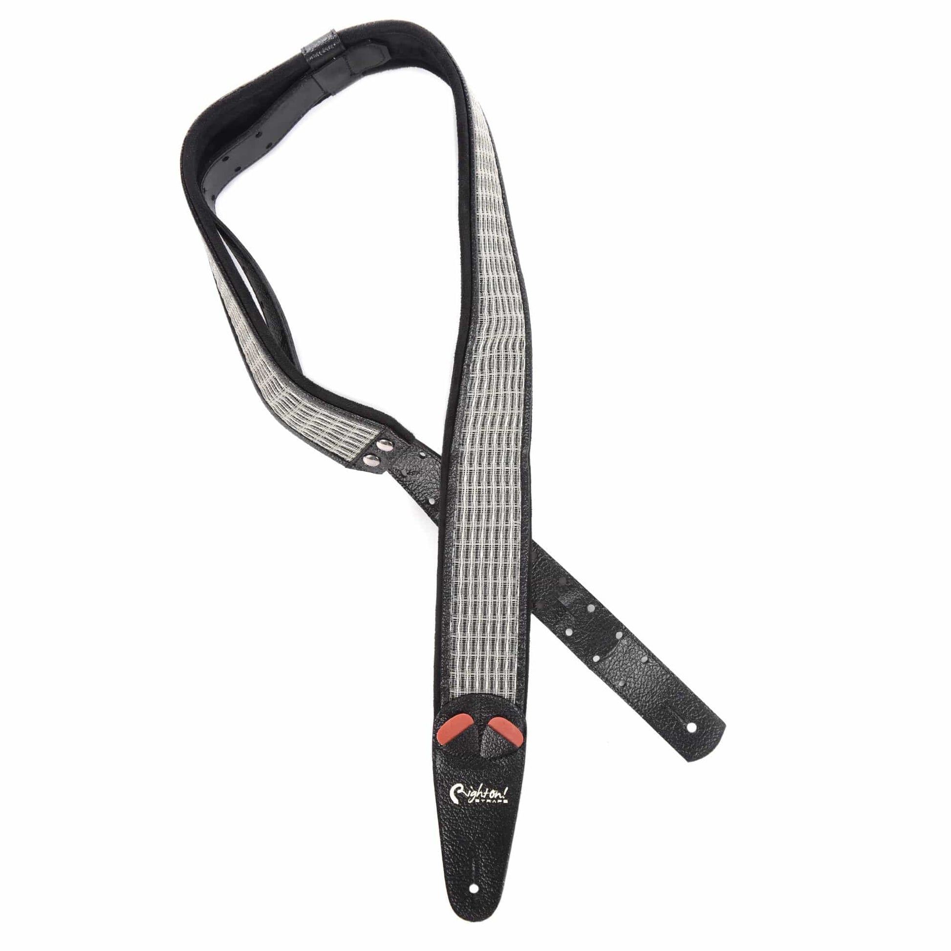 RightOn! Mojo Amp Collection Reverb Silver w/Black Tolex Vegan Guitar Strap Accessories / Straps