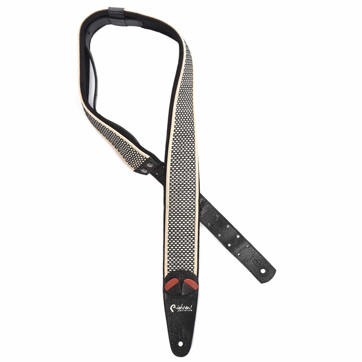 RightOn! Mojo Amp Collection Salt & Pepper w/Black Tolex Vegan Guitar Strap Accessories / Straps