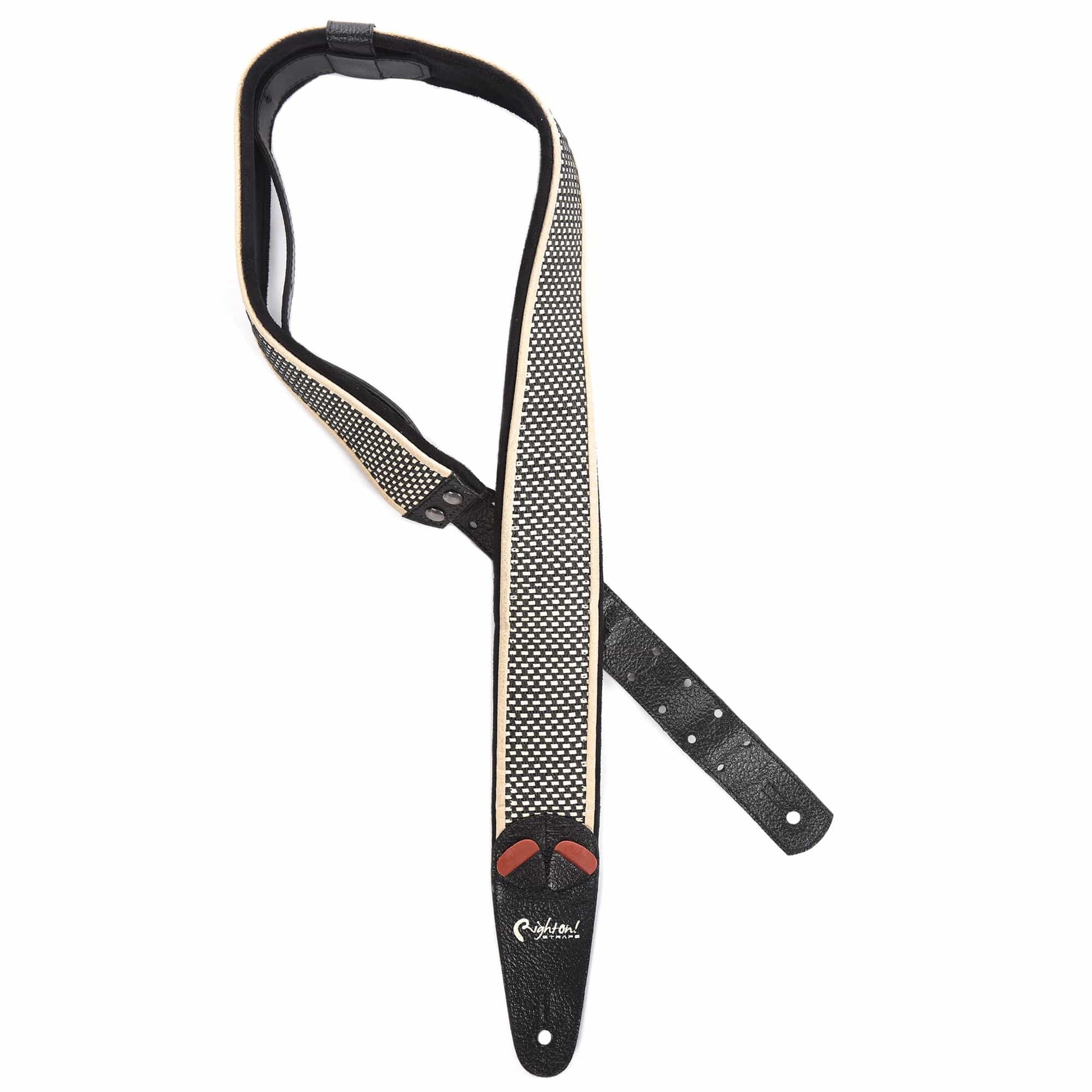 RightOn! Mojo Amp Collection Salt & Pepper w/Black Tolex Vegan Guitar Strap Accessories / Straps