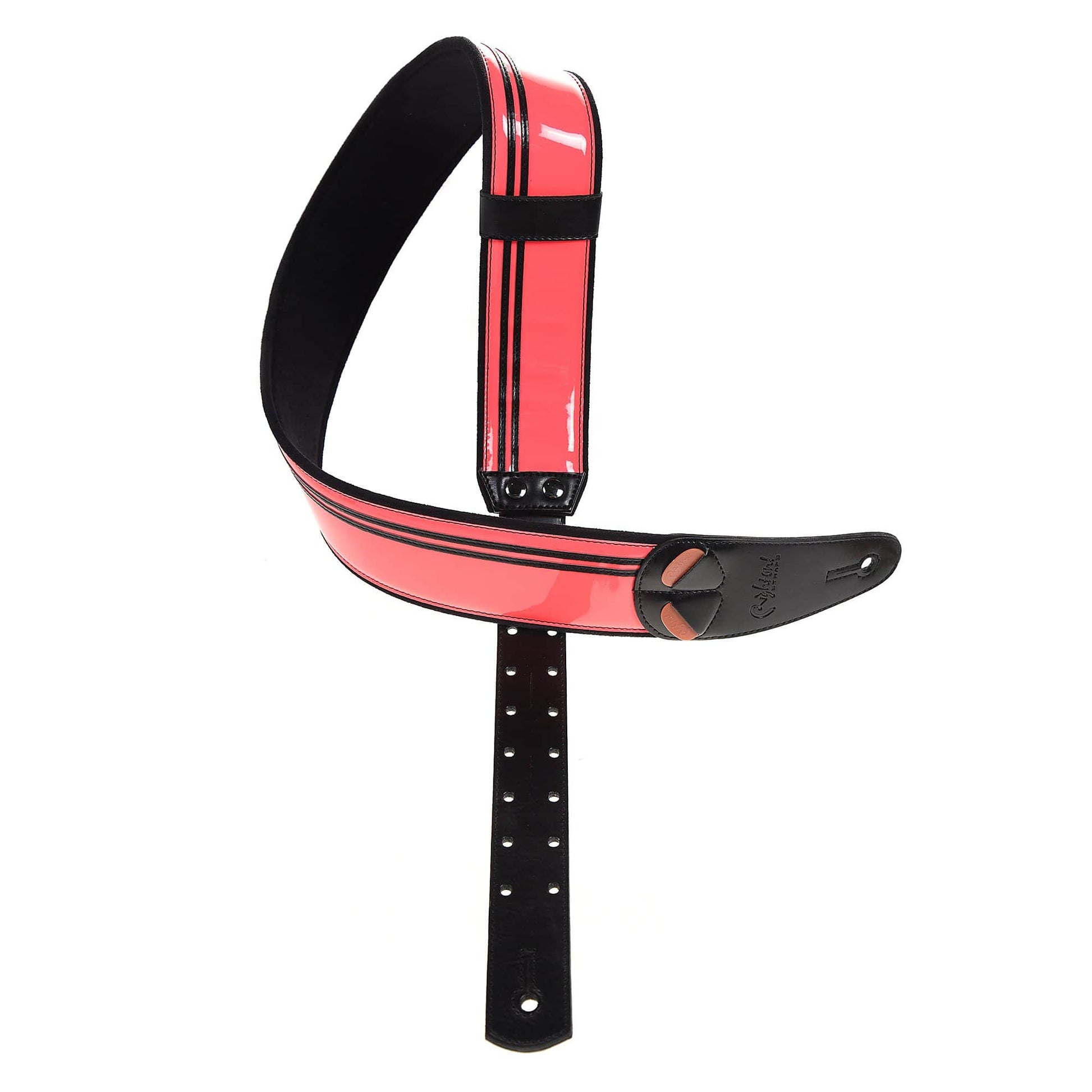 RightOn! Mojo Race Neon Pink Vegan Guitar Strap Accessories / Straps
