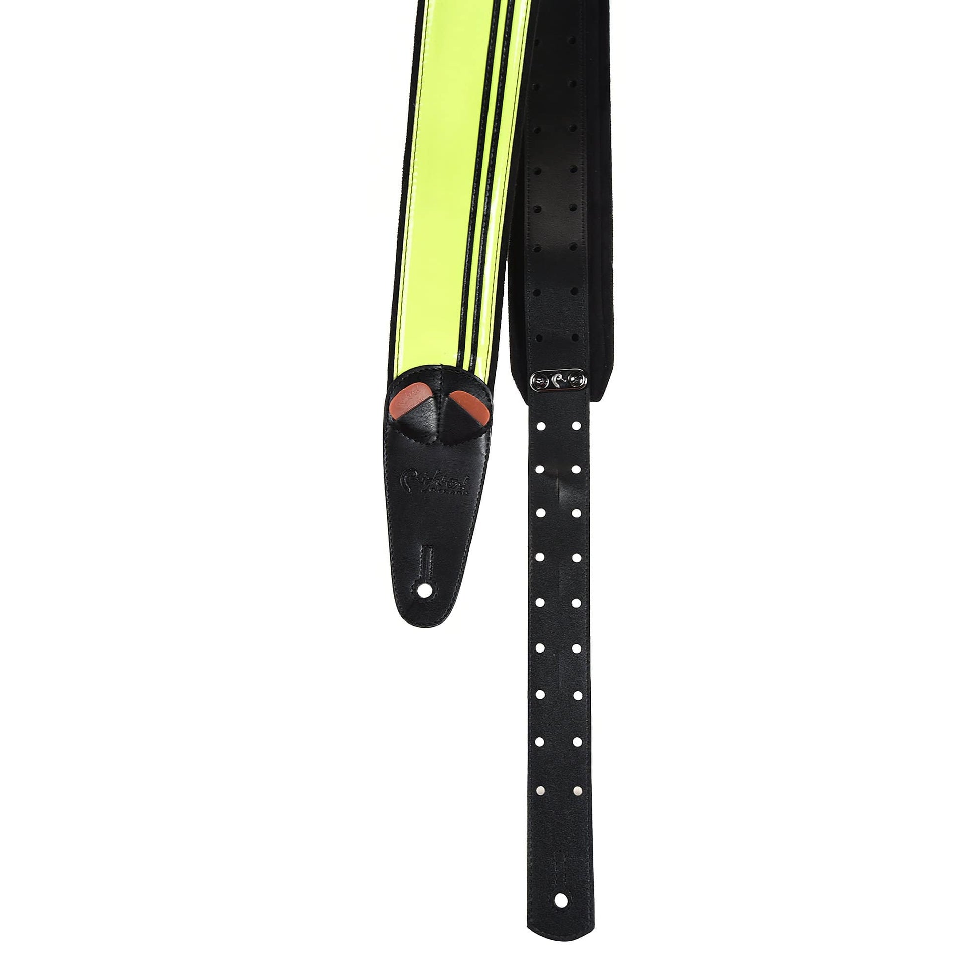 RightOn! Mojo Race Neon Yellow Vegan Guitar Strap Accessories / Straps