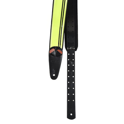 RightOn! Mojo Race Neon Yellow Vegan Guitar Strap Accessories / Straps