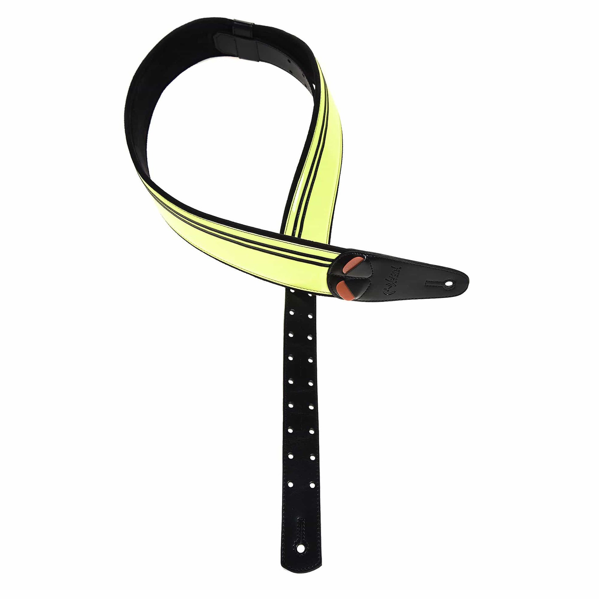 RightOn! Mojo Race Neon Yellow Vegan Guitar Strap Accessories / Straps