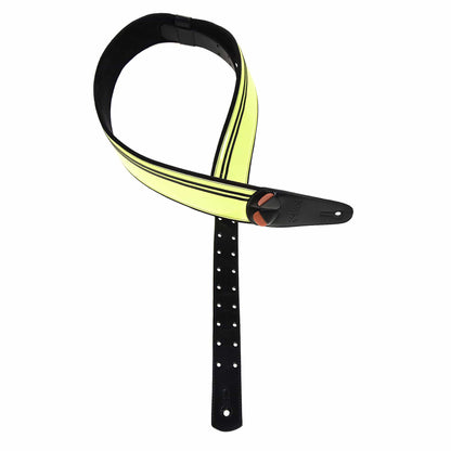 RightOn! Mojo Race Neon Yellow Vegan Guitar Strap Accessories / Straps