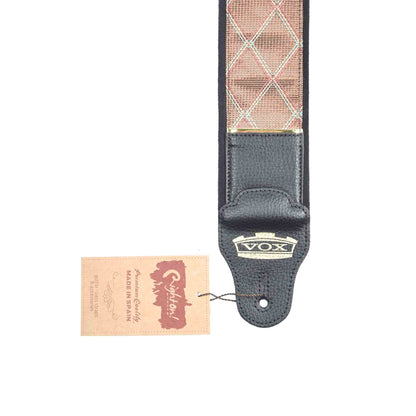 Vox Diamond Jazz Leather Guitar Strap Ornament Black (by RightOn!) Accessories / Straps