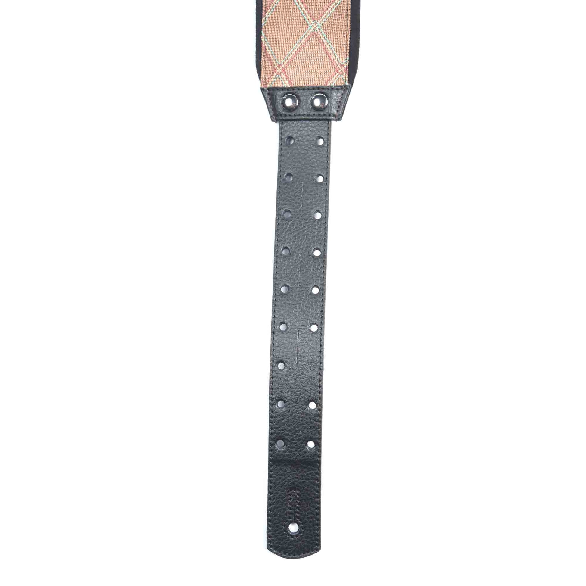 Vox Diamond Jazz Leather Guitar Strap Ornament Black (by RightOn!) Accessories / Straps