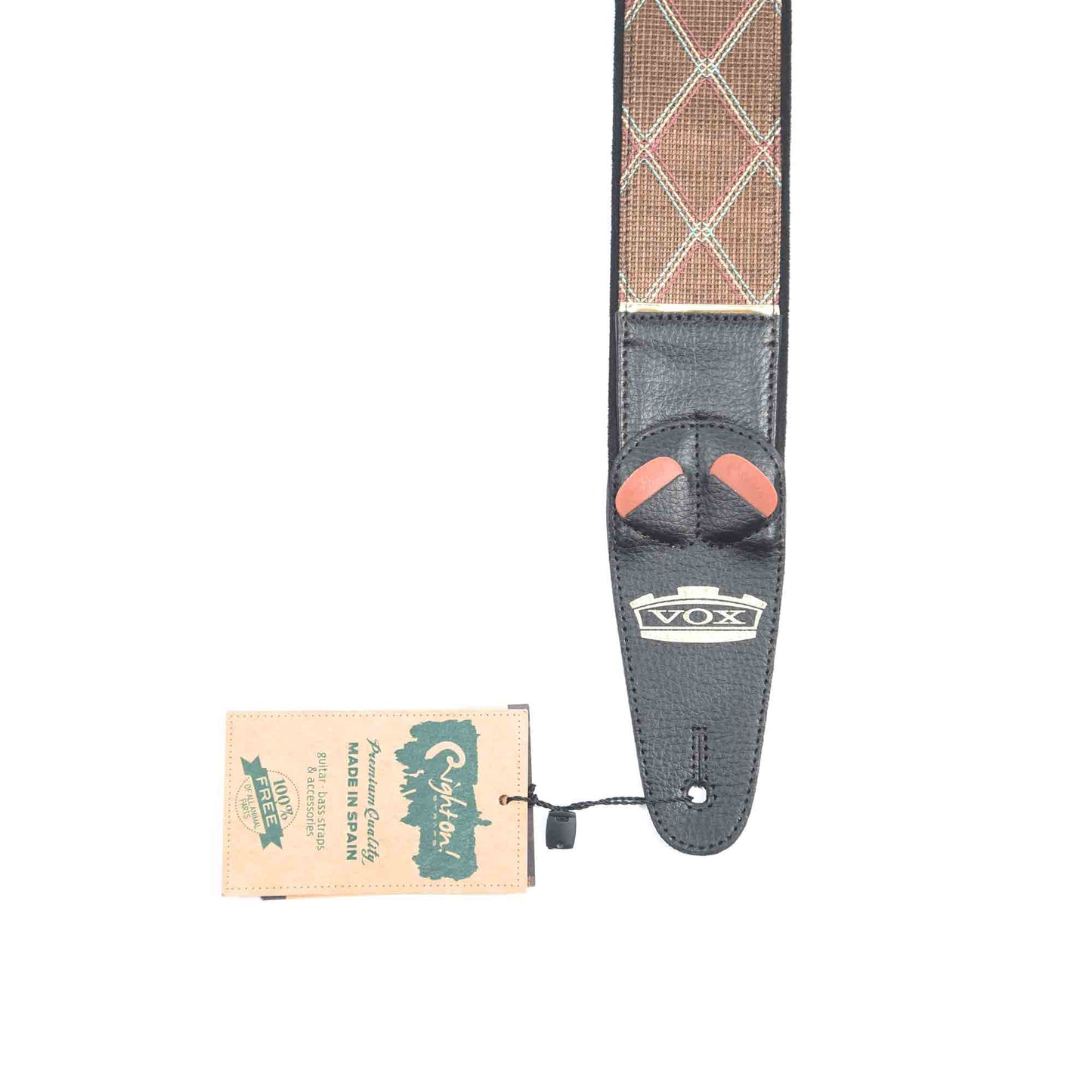 Vox Diamond Mojo Leather Guitar Strap Ornament Black (by RightOn!) Accessories / Straps