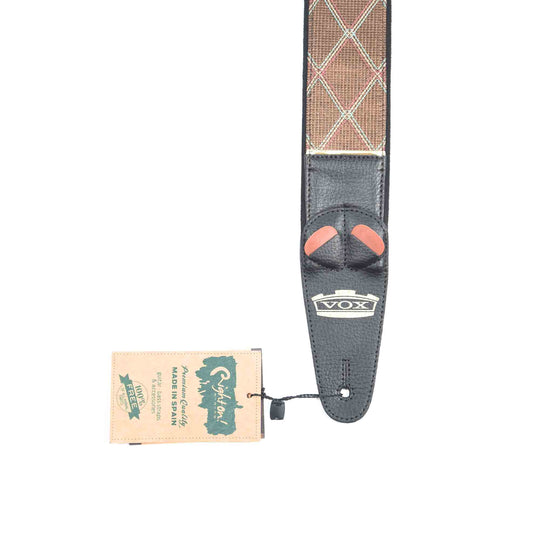 Vox Diamond Mojo Leather Guitar Strap Ornament Black (by RightOn!) Accessories / Straps