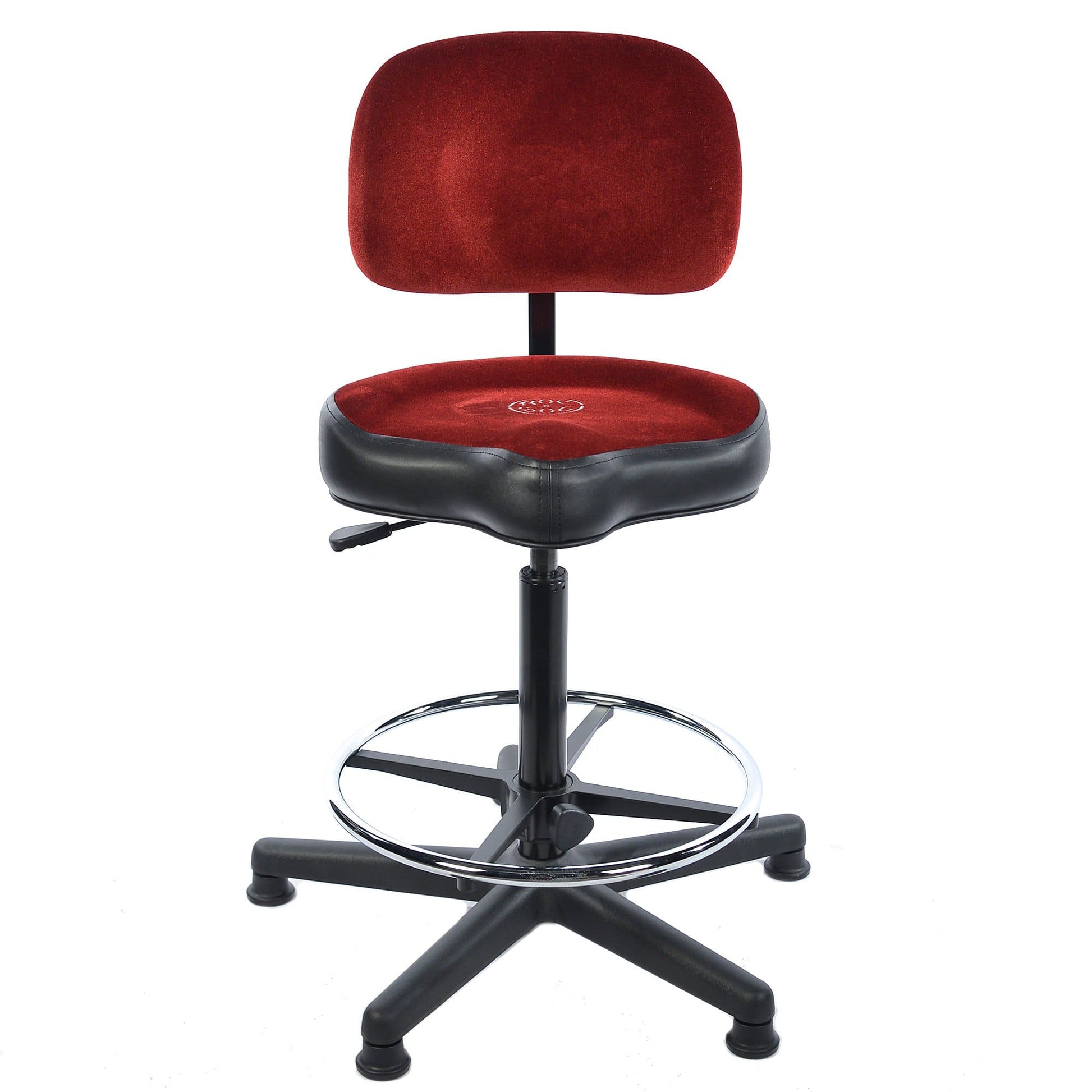 Roc-N-Soc Lunar Extended Height Drum Throne w/Chrome Foot Rings, Original Red Seat, & Red Backrest Drums and Percussion / Parts and Accessories / Thrones