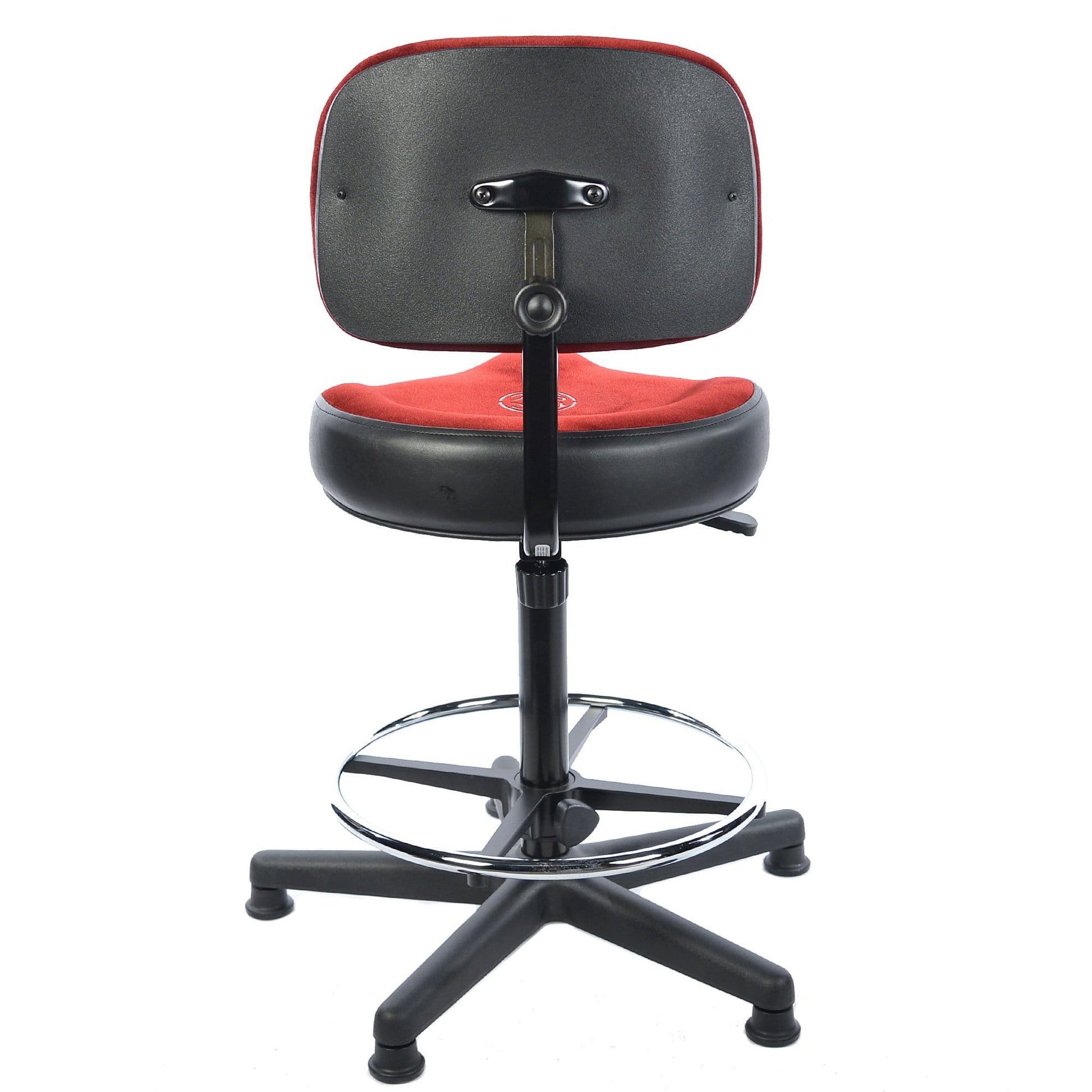 Roc-N-Soc Lunar Extended Height Drum Throne w/Chrome Foot Rings, Original Red Seat, & Red Backrest Drums and Percussion / Parts and Accessories / Thrones