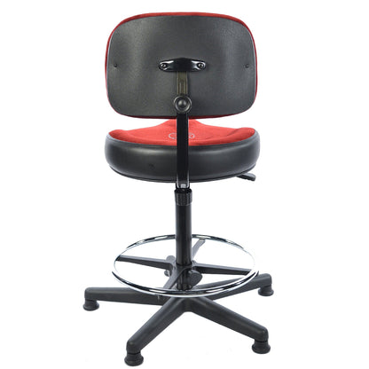 Roc-N-Soc Lunar Extended Height Drum Throne w/Chrome Foot Rings, Original Red Seat, & Red Backrest Drums and Percussion / Parts and Accessories / Thrones