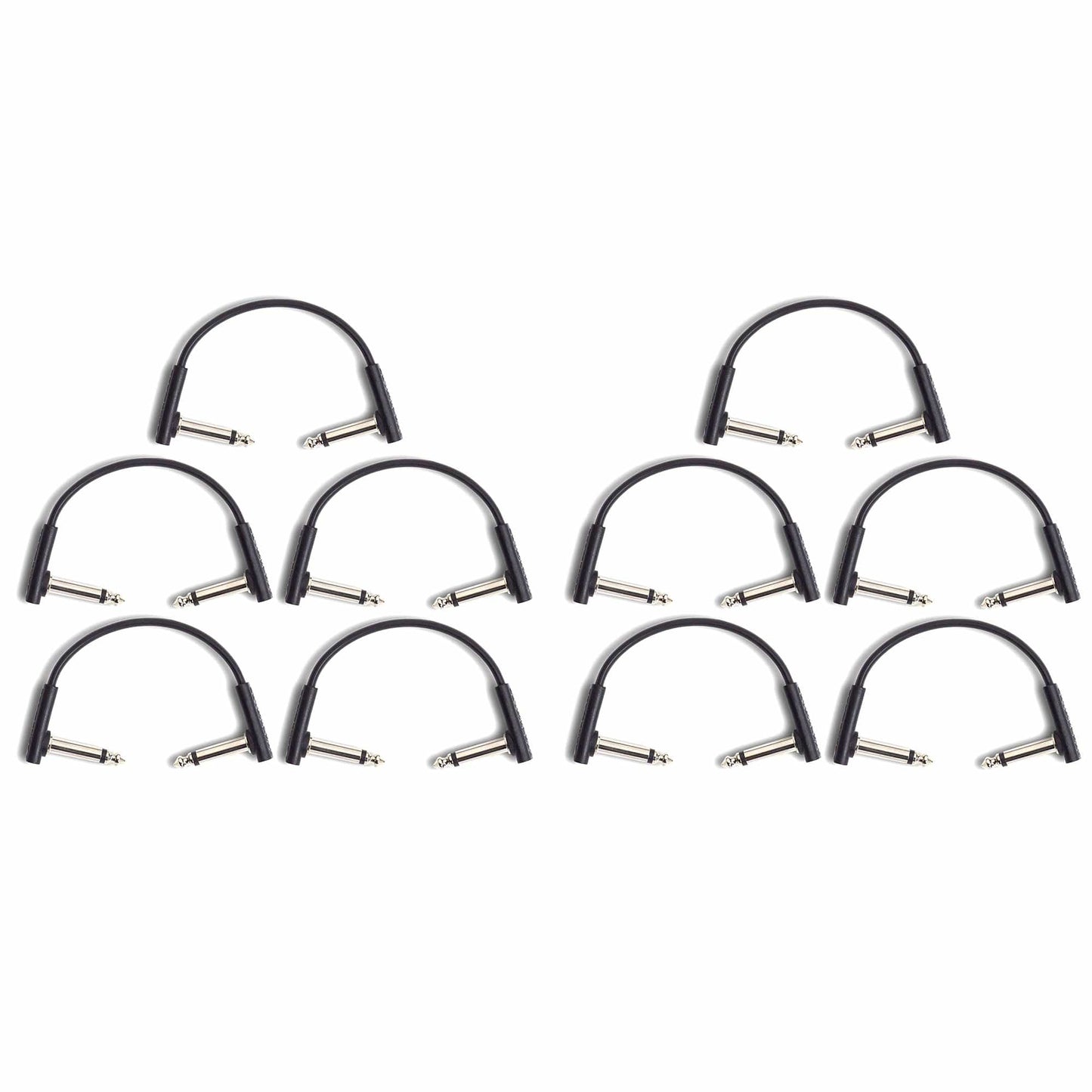 RockGear RockBoard Flat Patch Cable Black 10cm (3.94") 10 Pack Bundle Accessories / Amp Covers,Accessories / Cables