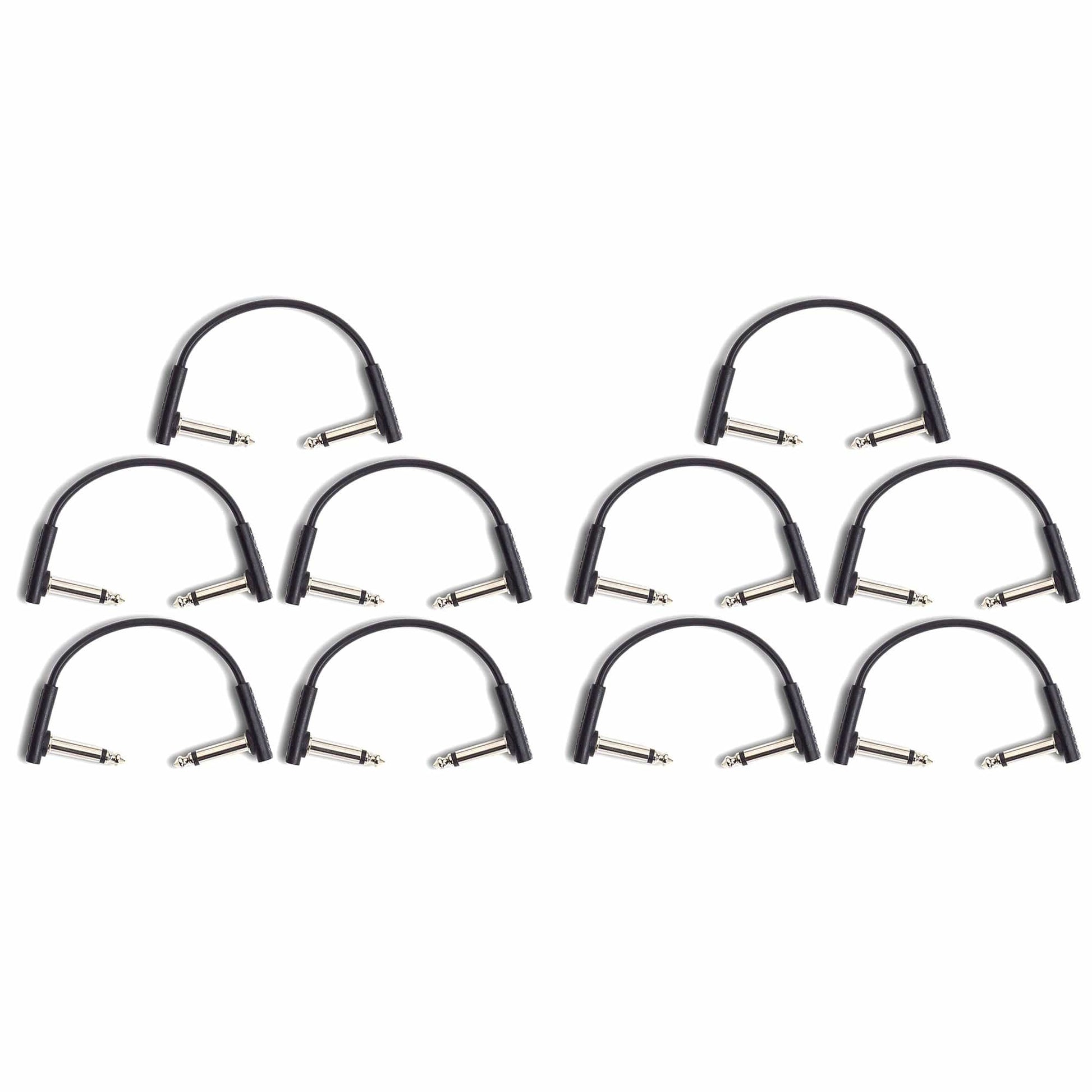 RockGear RockBoard Flat Patch Cable Black 10cm (3.94") 10 Pack Bundle Accessories / Amp Covers,Accessories / Cables