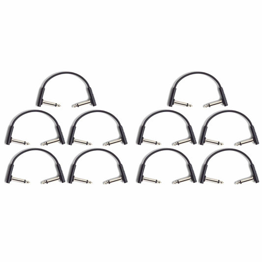 RockGear RockBoard Flat Patch Cable Black 10cm (3.94") 10 Pack Bundle Accessories / Amp Covers,Accessories / Cables