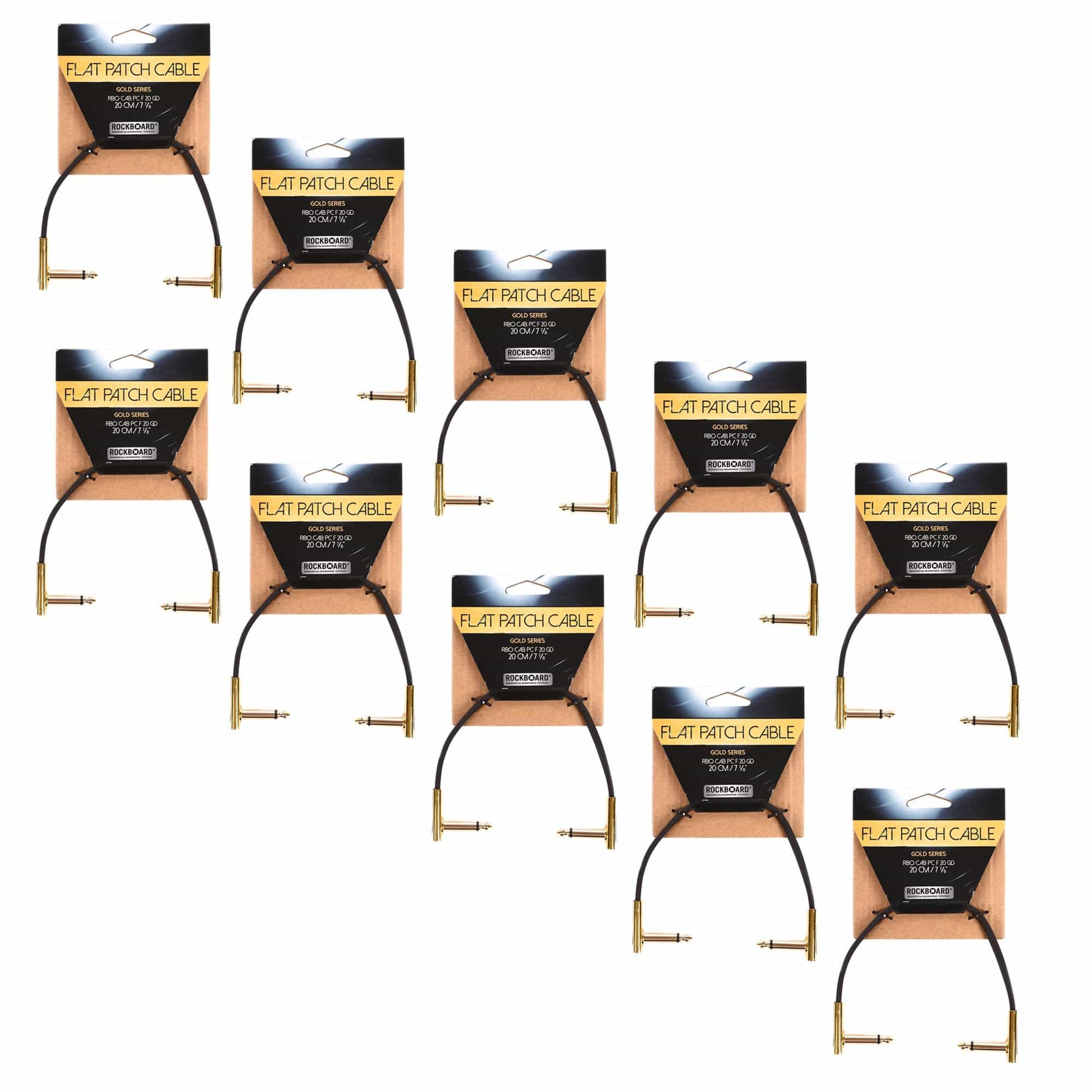 Rockgear Gold Series 20 cm / 7.87" 10 Pack Bundle Accessories / Cables