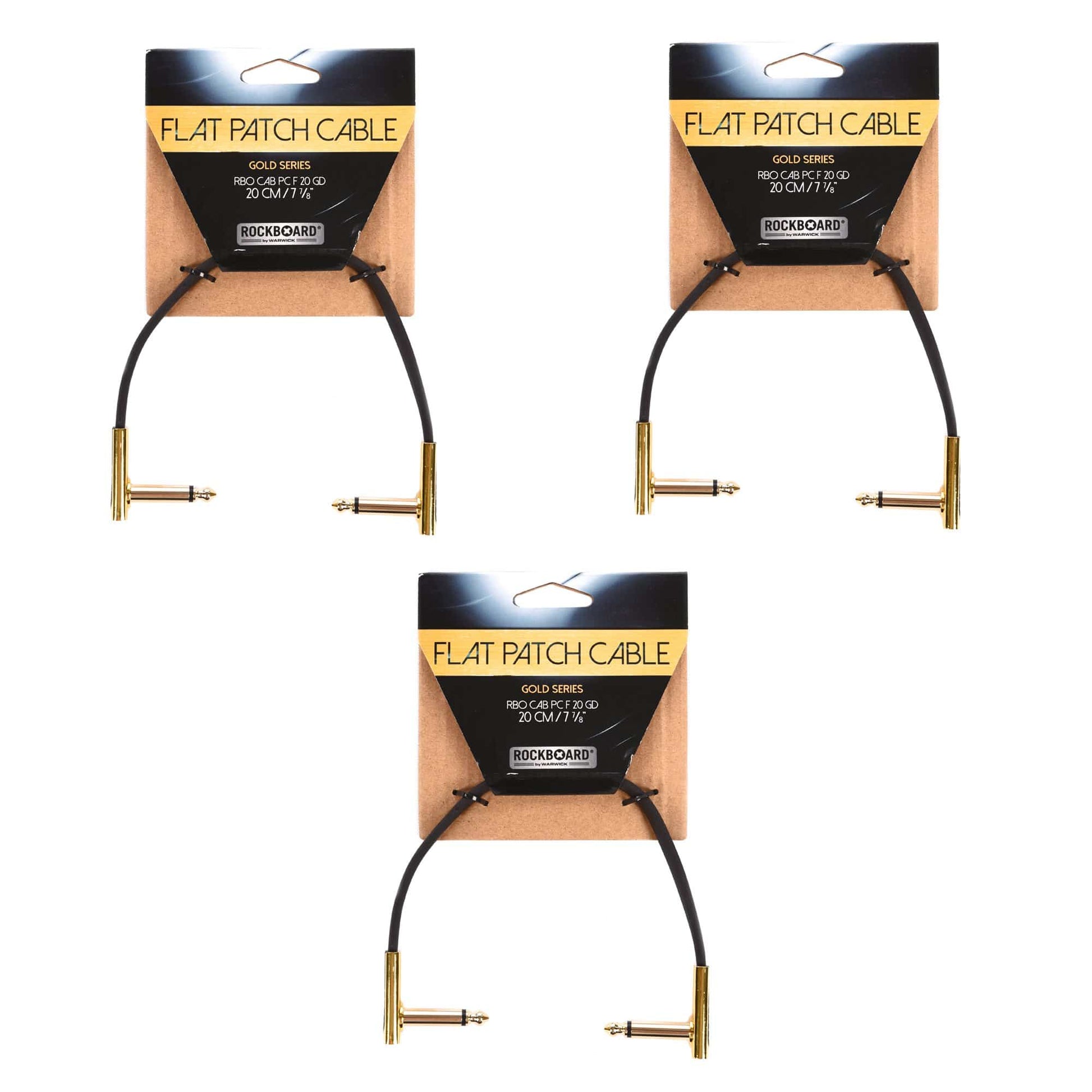 Rockgear Gold Series 20 cm / 7.87" 3 Pack Bundle Accessories / Cables