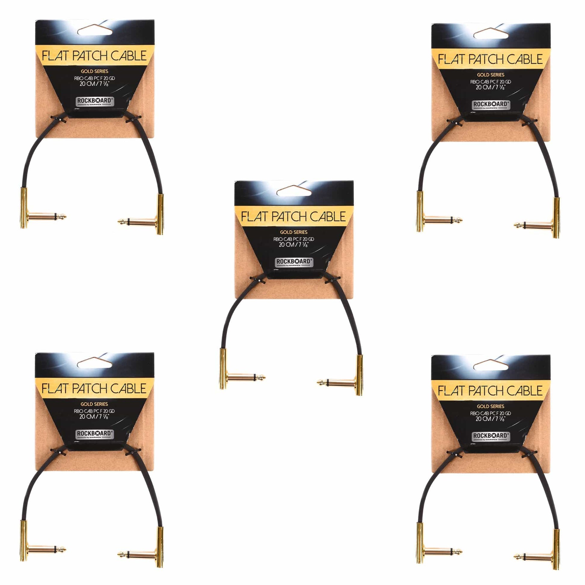 Rockgear Gold Series 20 cm / 7.87" 5 Pack Bundle Accessories / Cables