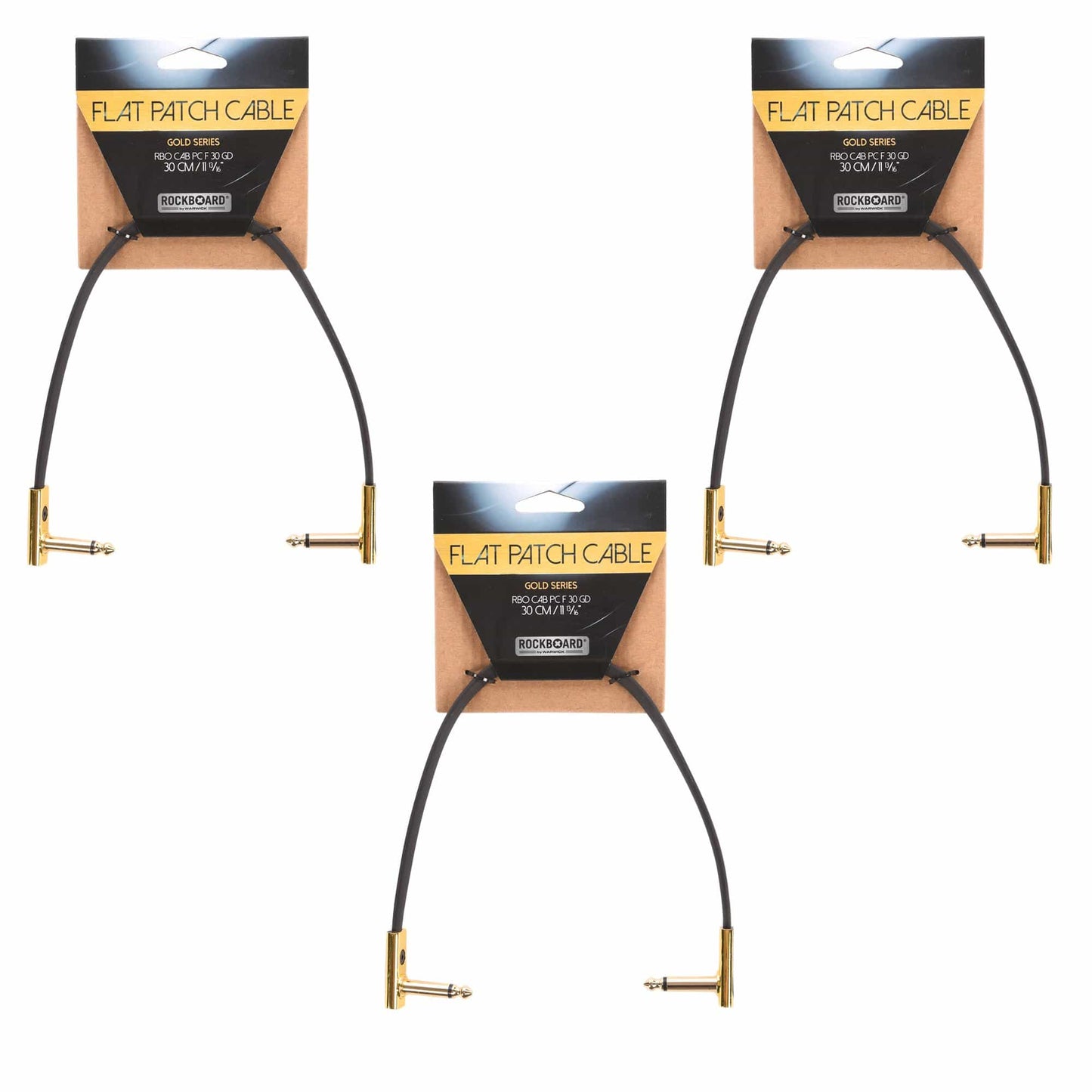 Rockgear Gold Series 30 cm / 11.81" 3 Pack Bundle Accessories / Cables